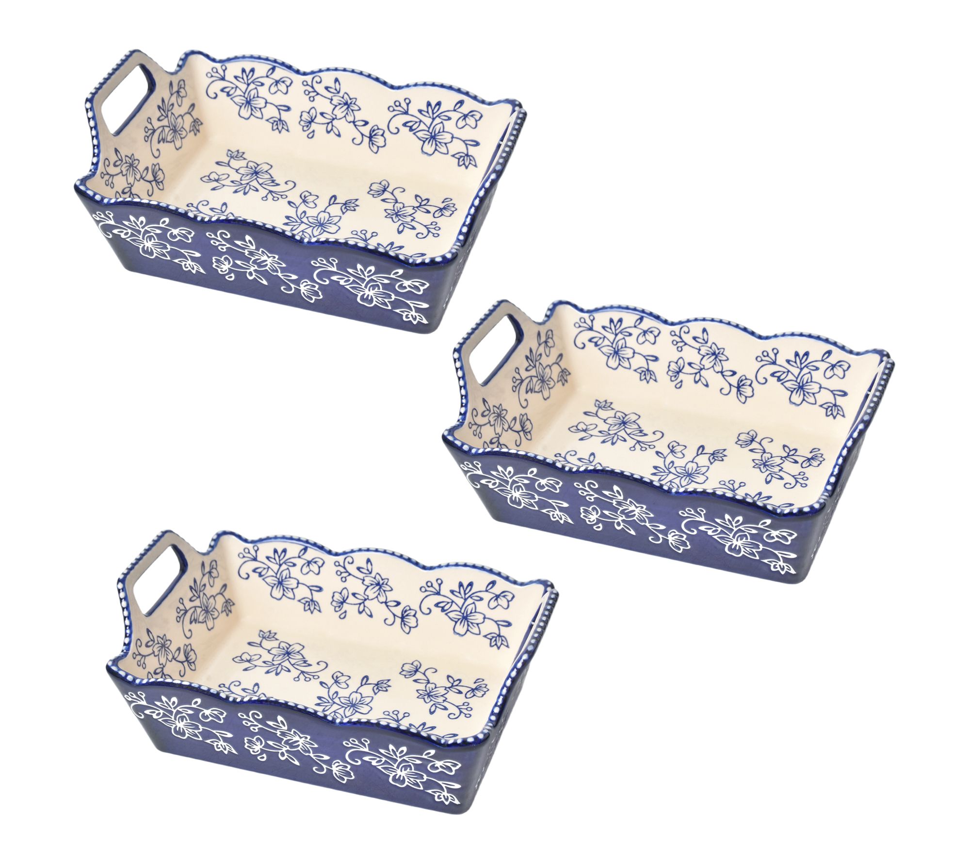 Temp-tations Set of (3) Rectangular Nesting Mini Bakers