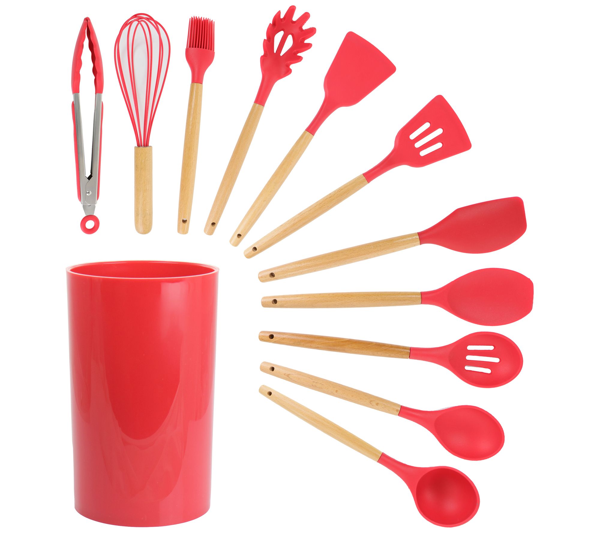 MegaChef 12 Piece Silicone & Wood Utensil Set
