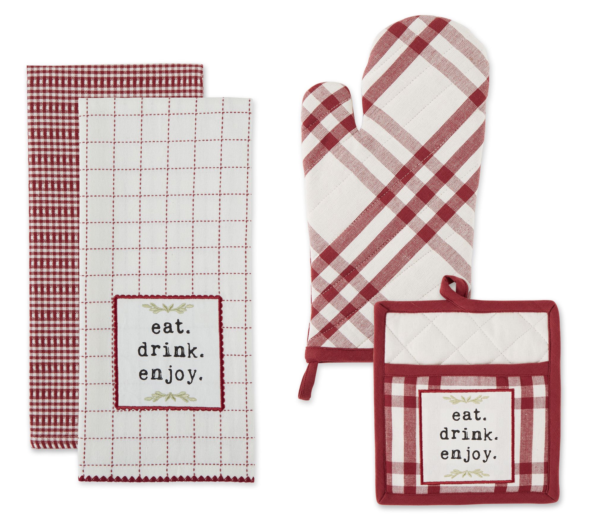 Design Imports Farmhouse Potholder & Kitchen Towel Set