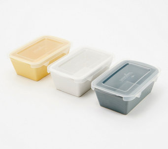 Temp-tations Set of (3) 14-oz Mini Loaf Pans with Gift Boxes