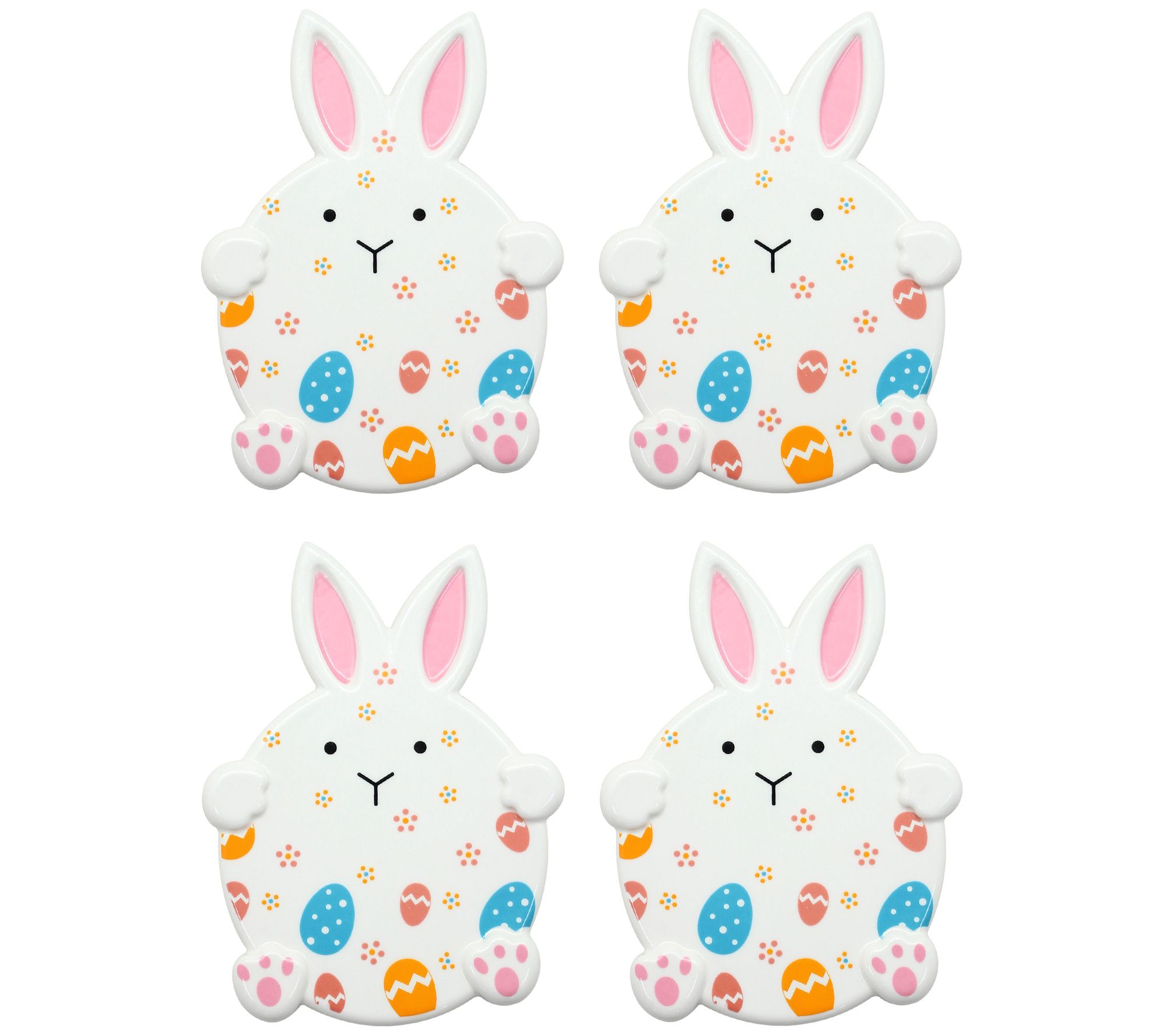 Temp-tations Seasonal Set of 4 Bunny Coasters - QVC.com