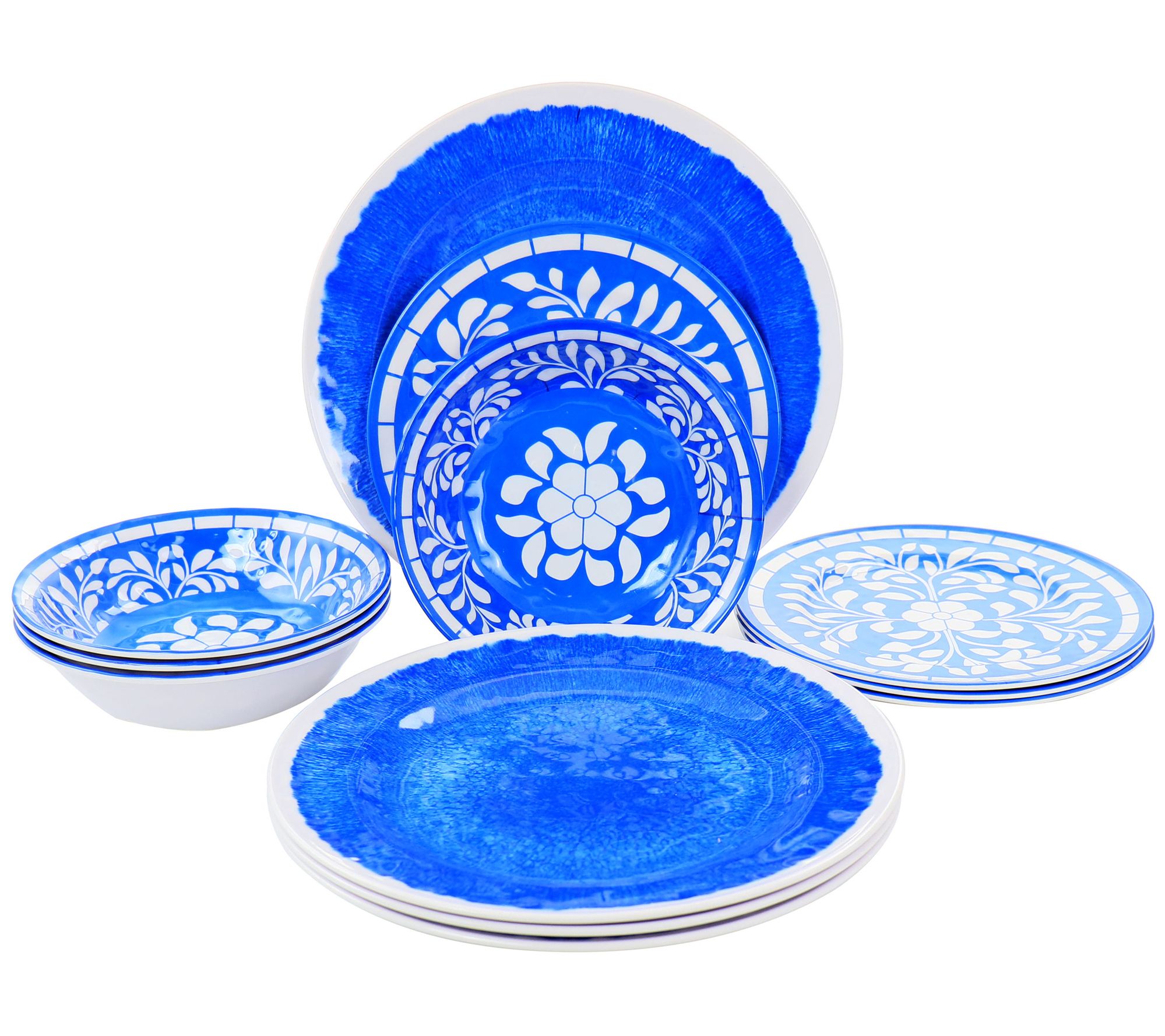 Elama 12-Piece Melamine Dinnerware Set
