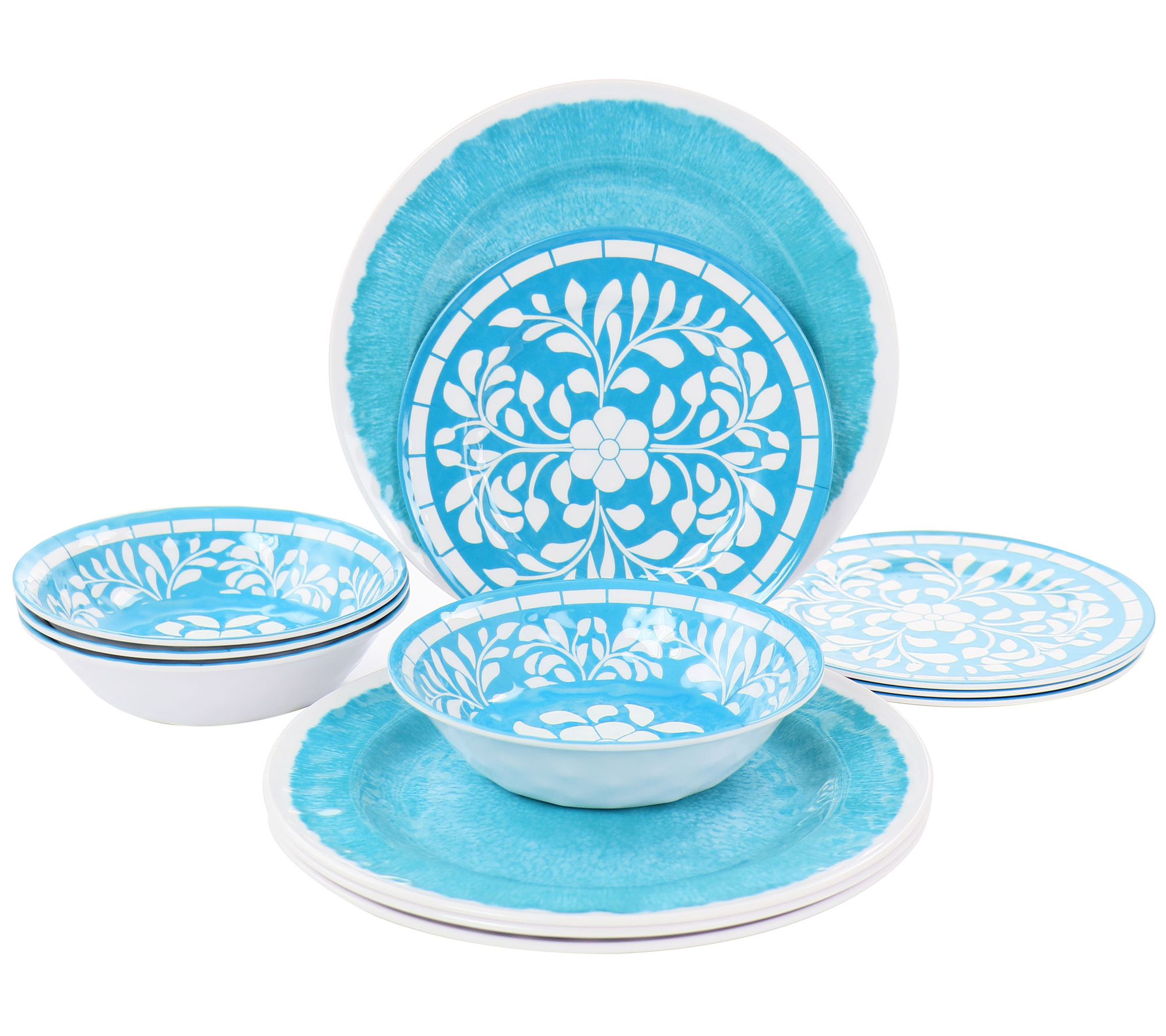 Elama 12-Piece Melamine Dinnerware Set