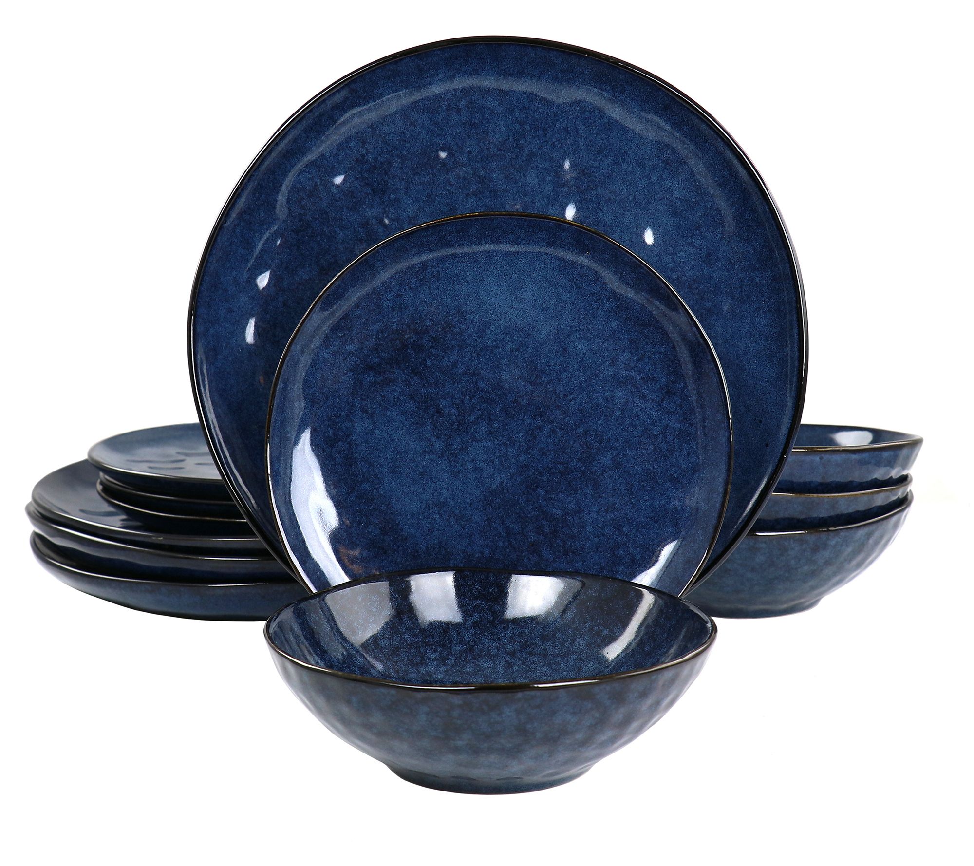 Elama Samara 12 Piece Stoneware Dinnerware Set