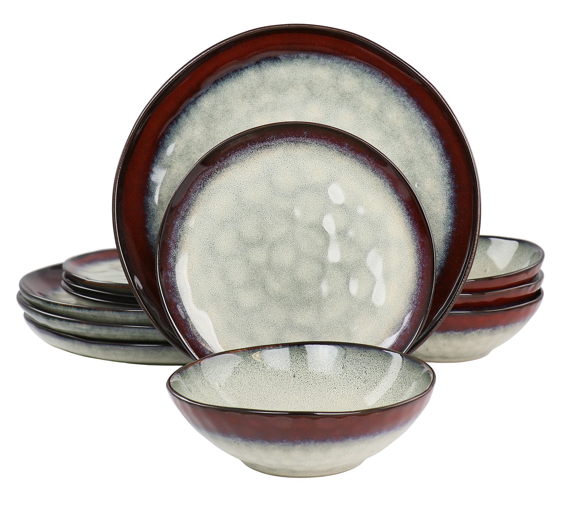 Elama Samara 12 Piece Stoneware Dinnerware Set