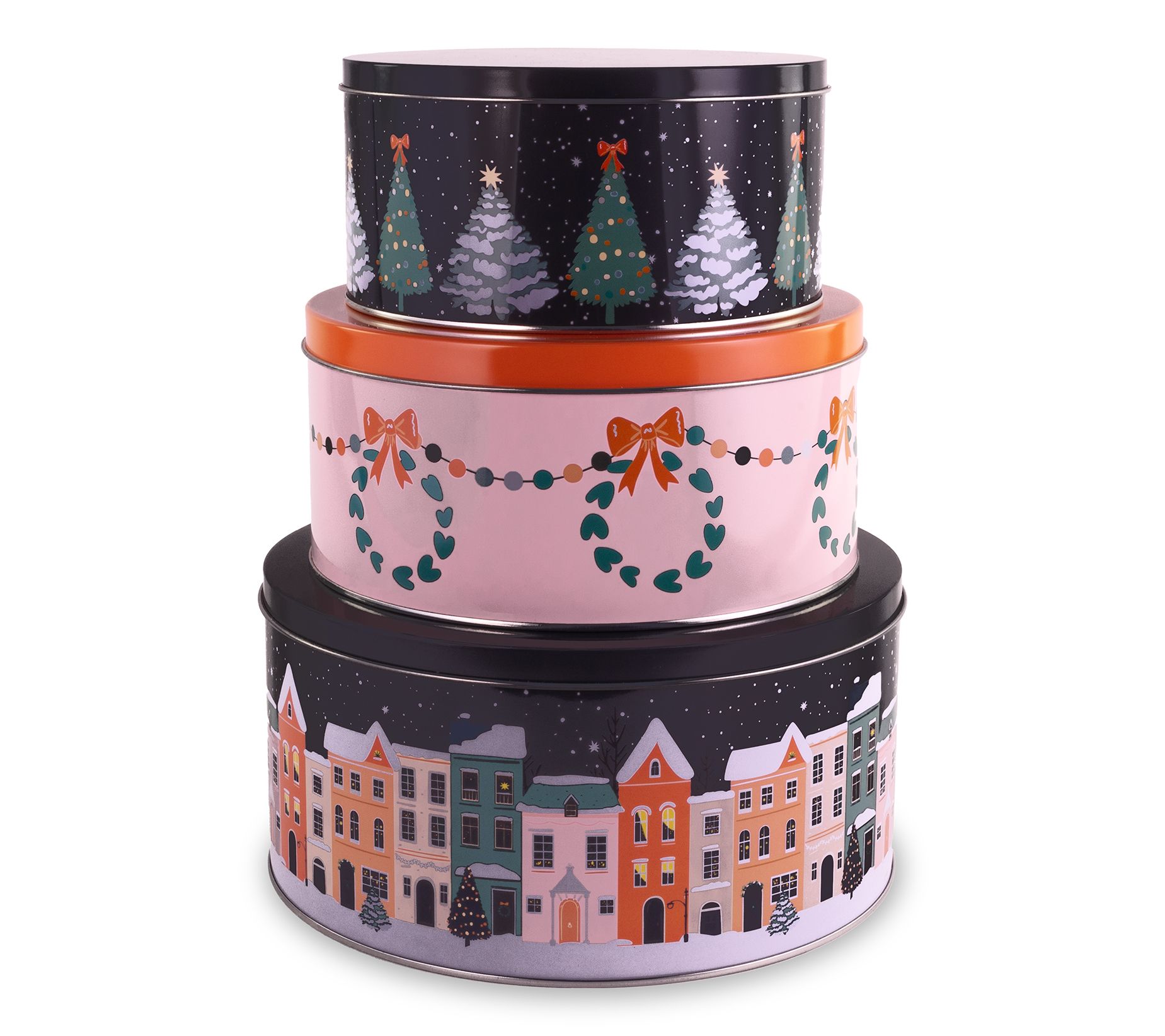 Steel Mill & Co. Set of 3 Round Cookie Tins