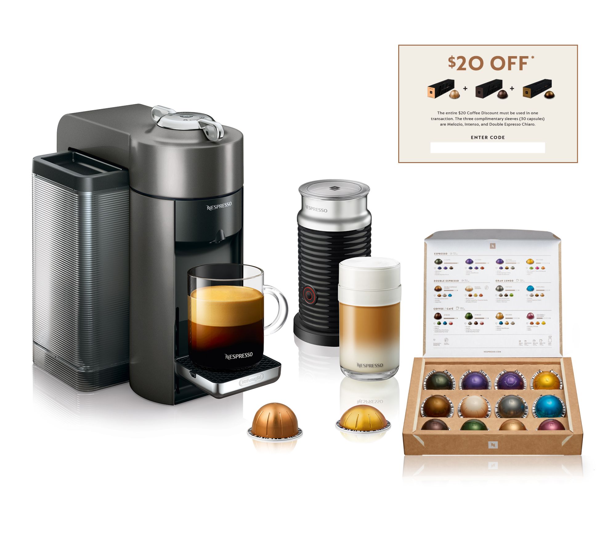 Nespresso Evoluo Coffee Espresso Maker w Frother and Voucher QVC