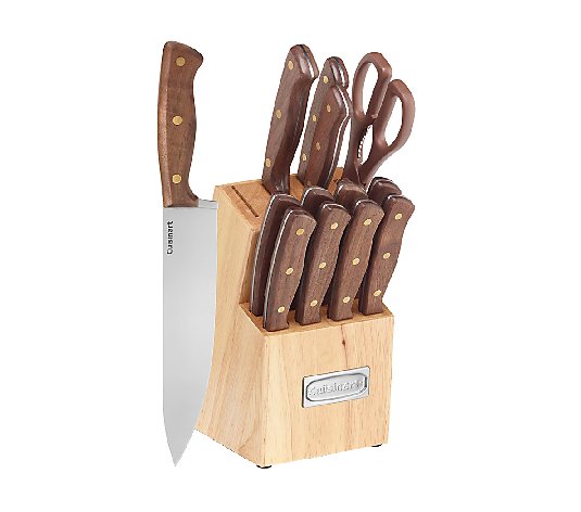 Cuisinart 14-pc Knife Set with 6" Bread Knife & Block - Walnut