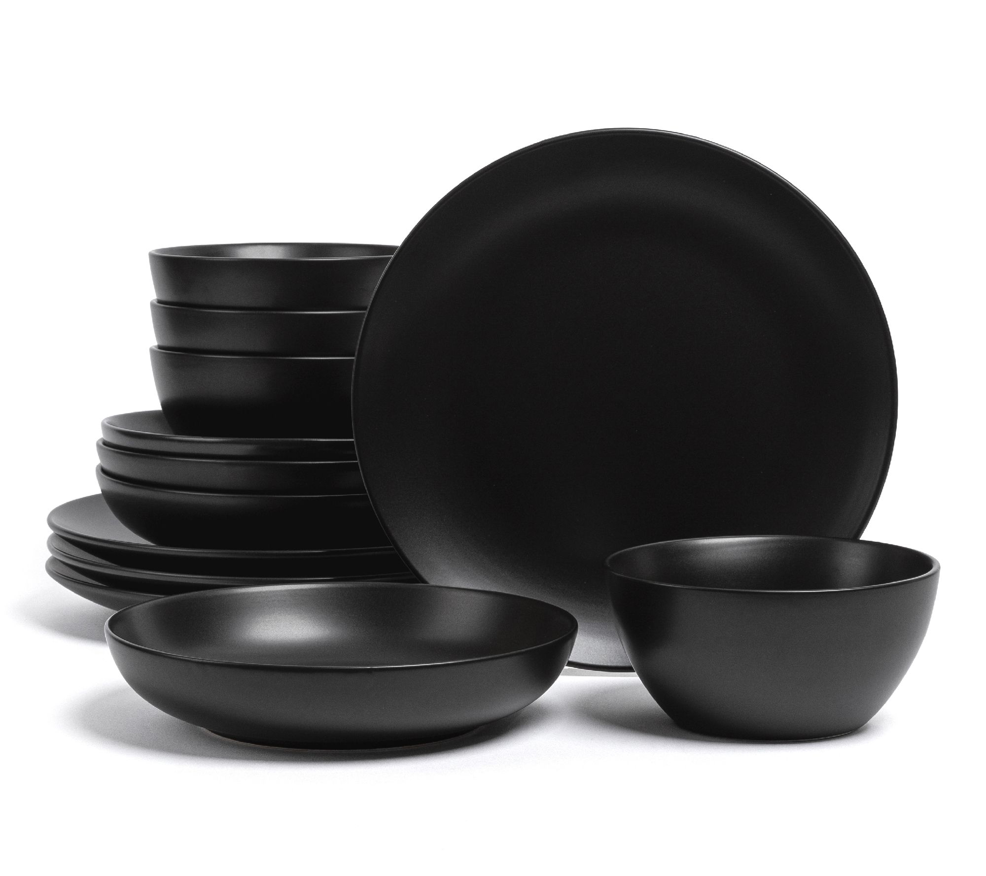 over&back Coupe 12-Piece Semi-Matte Stoneware Dinnerware Set