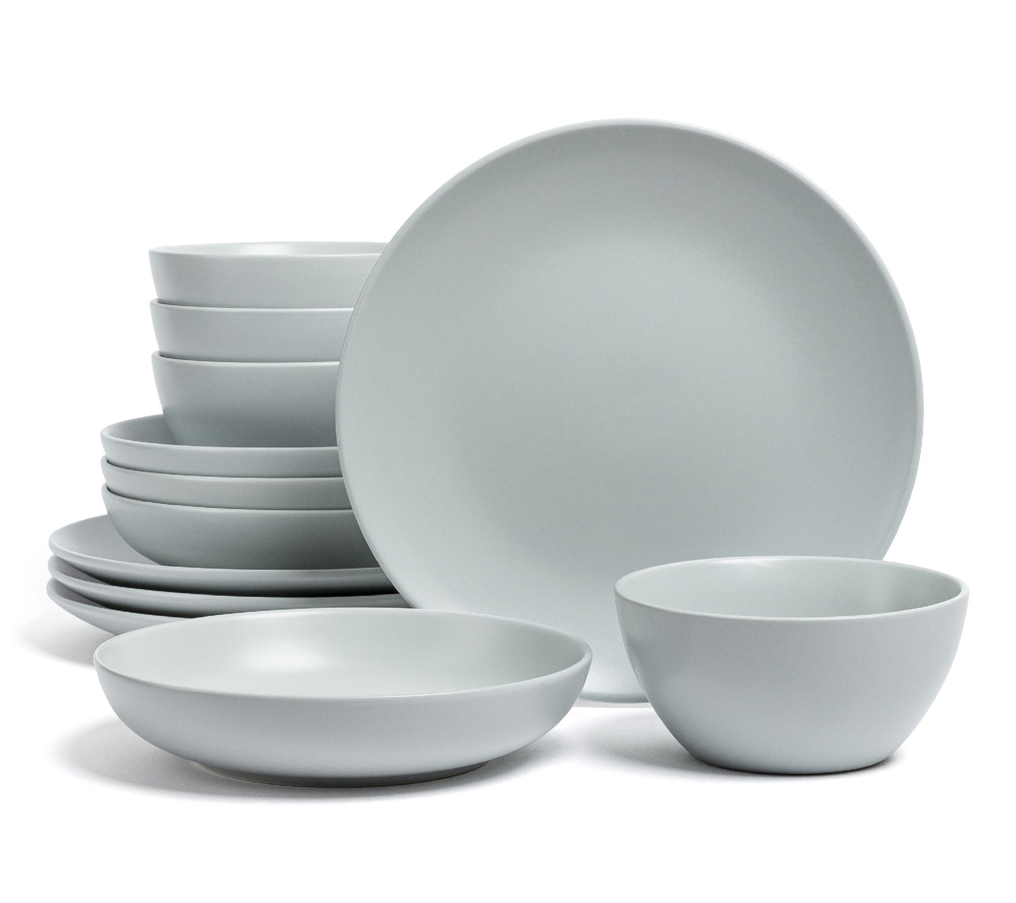 over&back Coupe 12-Piece Semi-Matte Stoneware Dinnerware Set