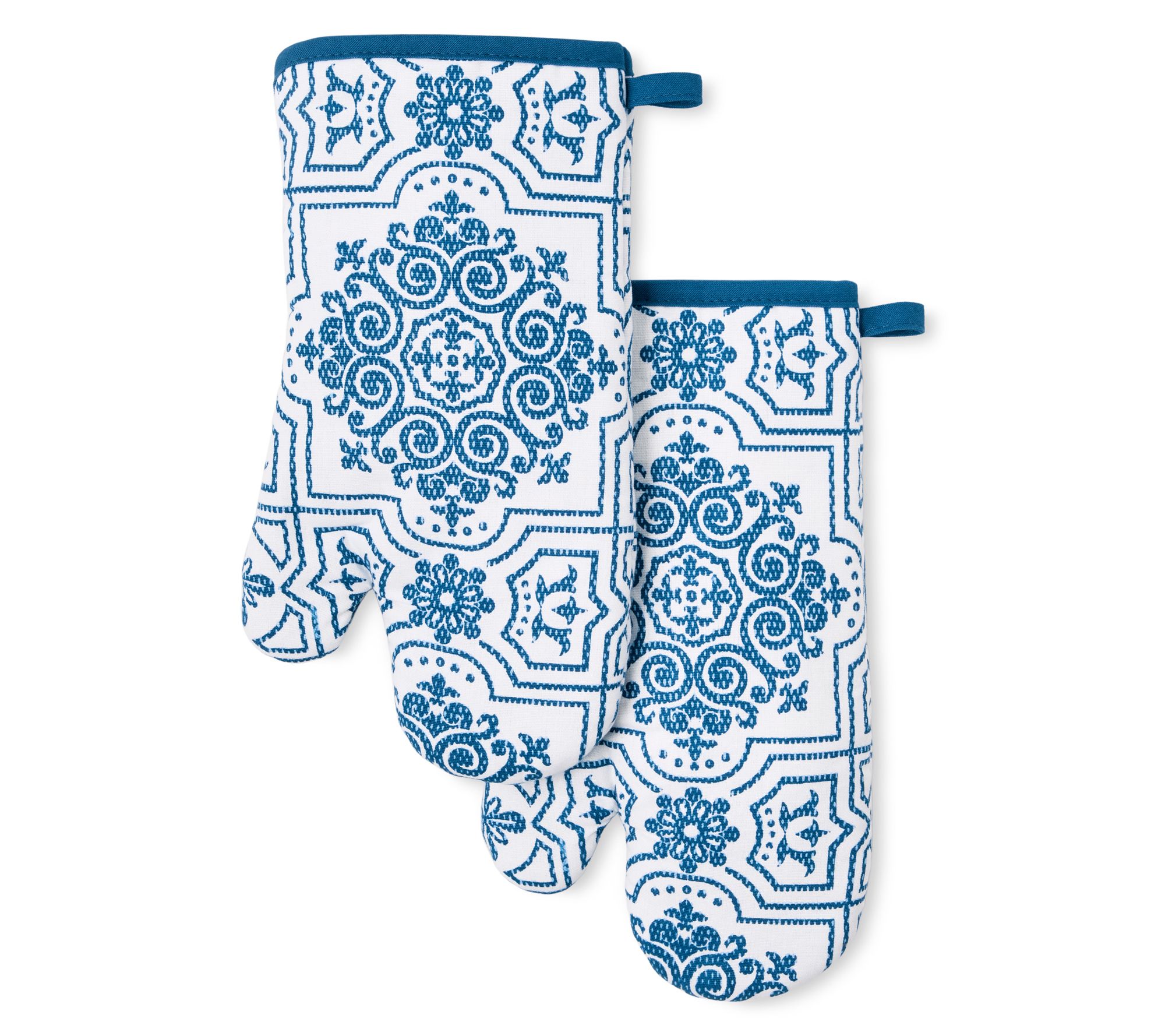 MARTHA STEWART Strie Medallion Oven Mitt 2-PackSet