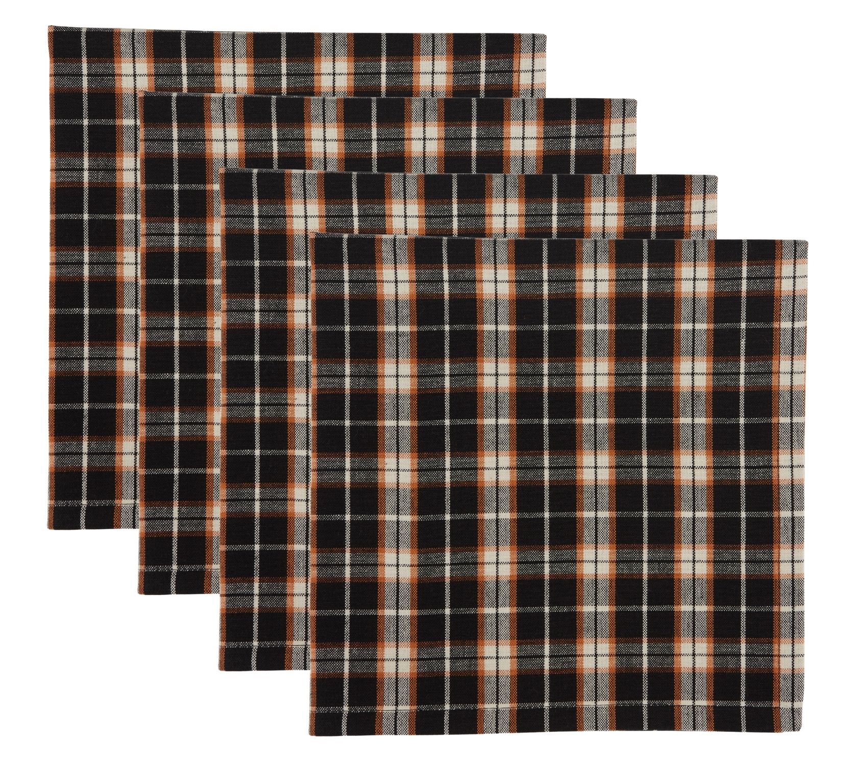 Design Imports Set of 4 Hallows Eve Plaid Napkin