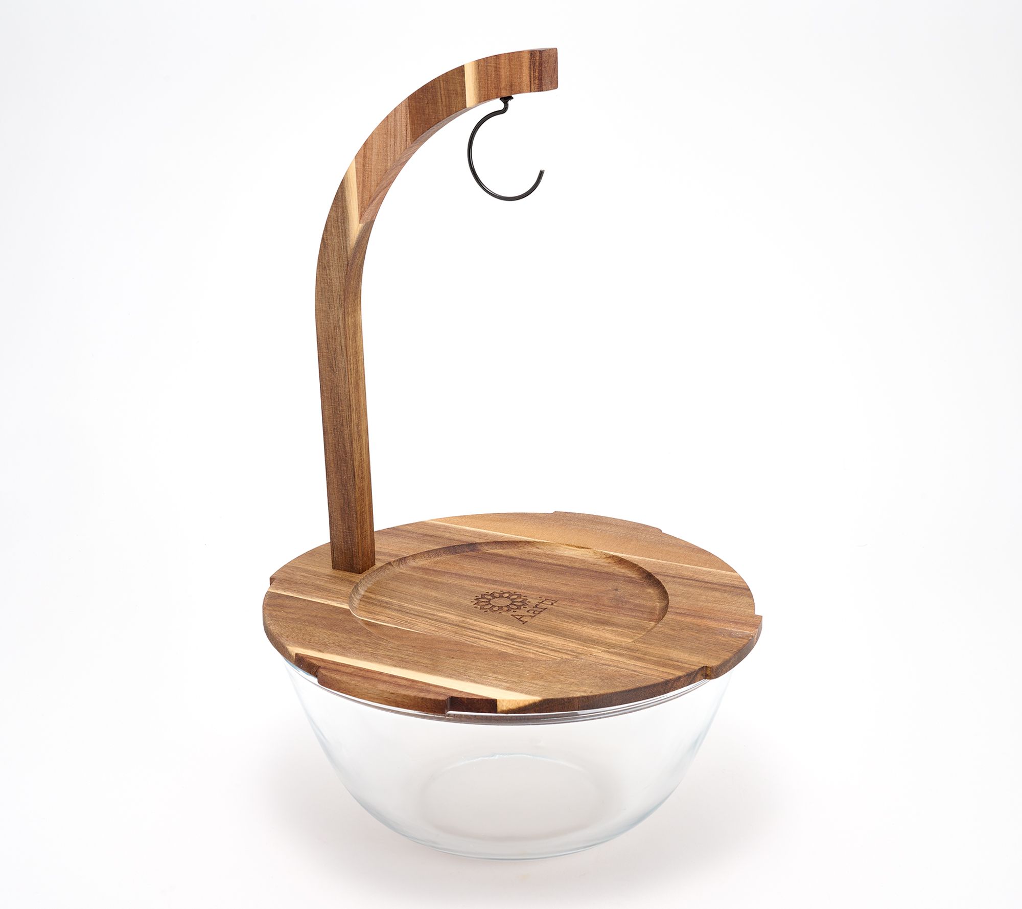 "As Is" Aarti Sequeira 4-qt Glass Fruit Bowl w/ Banana Hanger and Lid