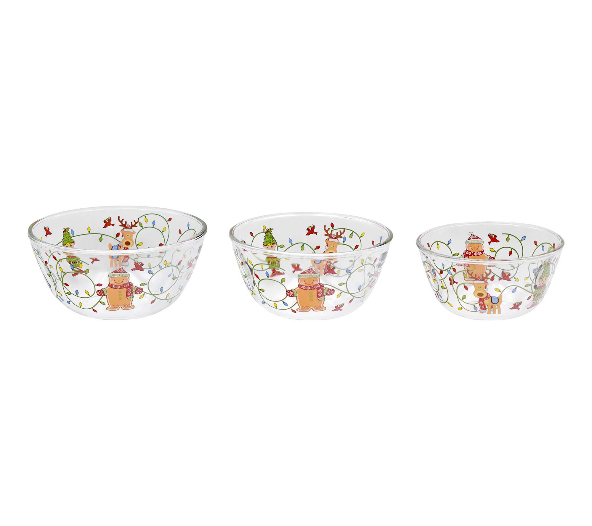 "As Is" Temp-tations Seasonal Set of 3 Glass Bowls
