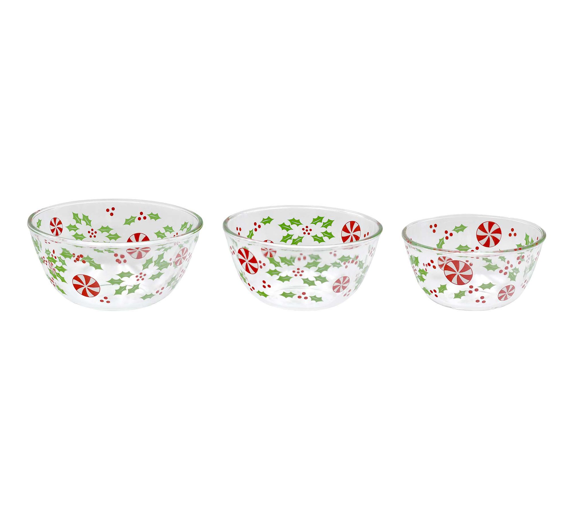 "As Is" Temp-tations Seasonal Set of 3 Glass Bowls