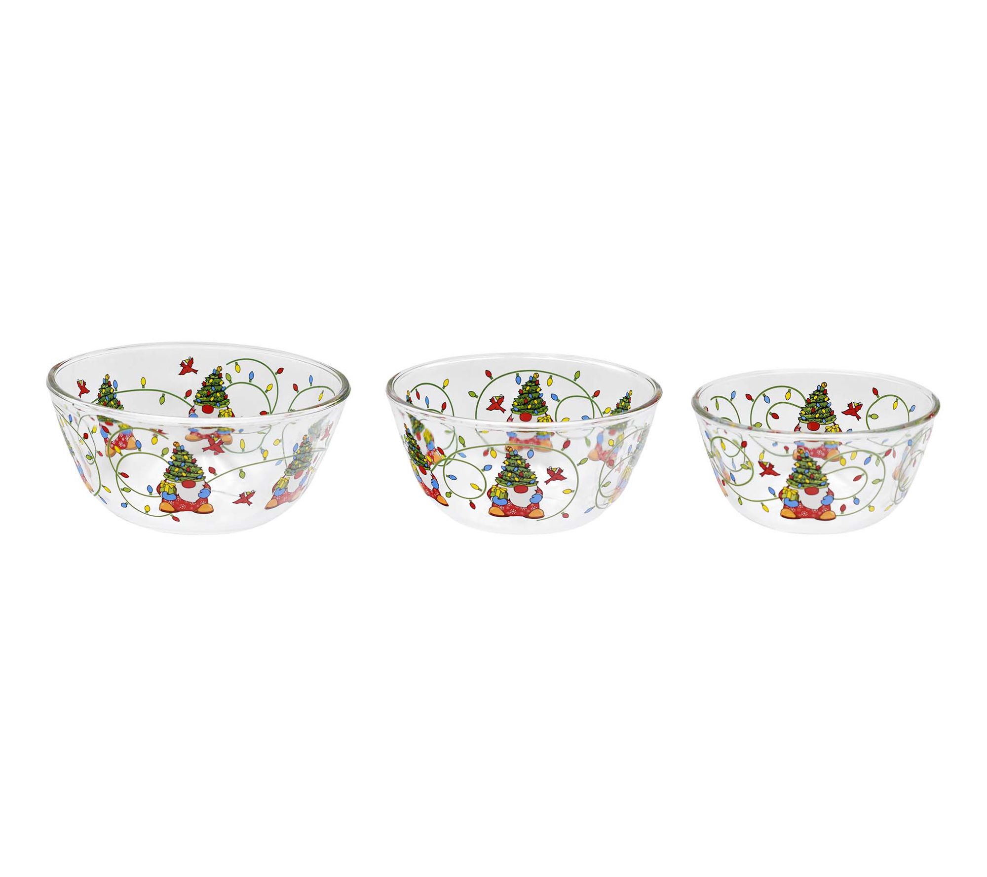 "As Is" Temp-tations Seasonal Set of 3 Glass Bowls