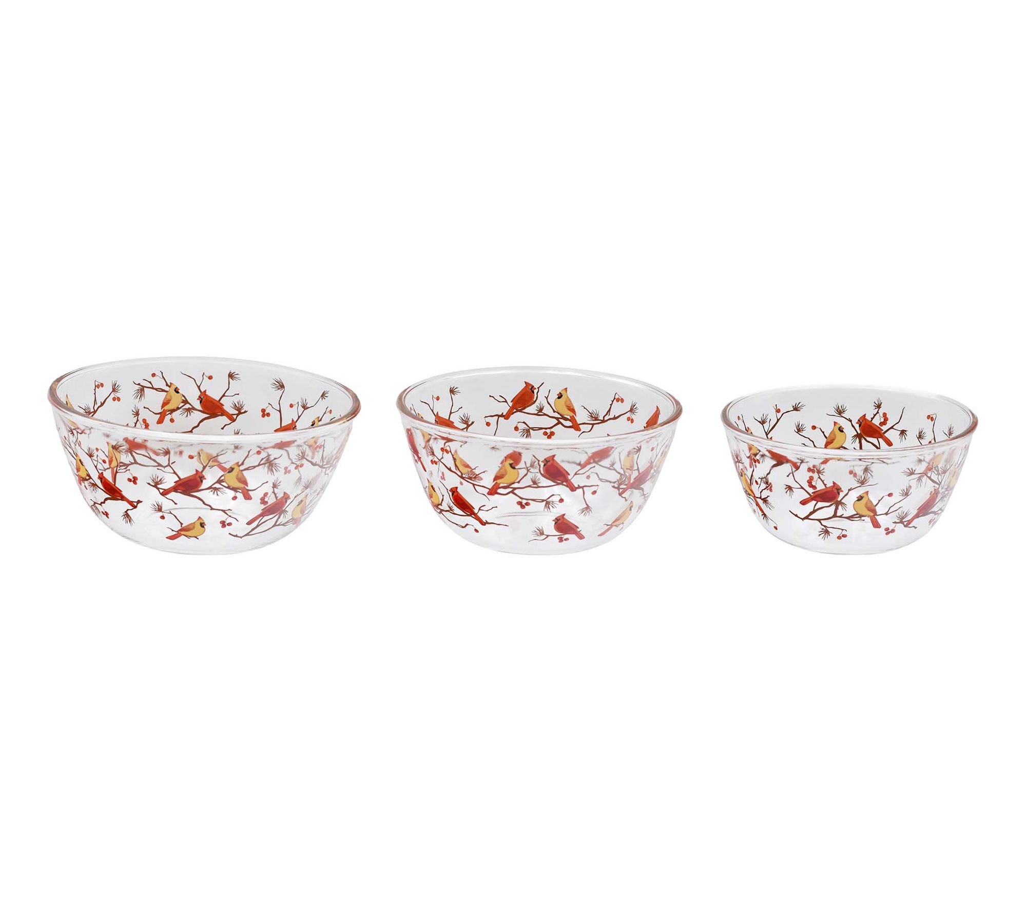 "As Is" Temp-tations Seasonal Set of 3 Glass Bowls