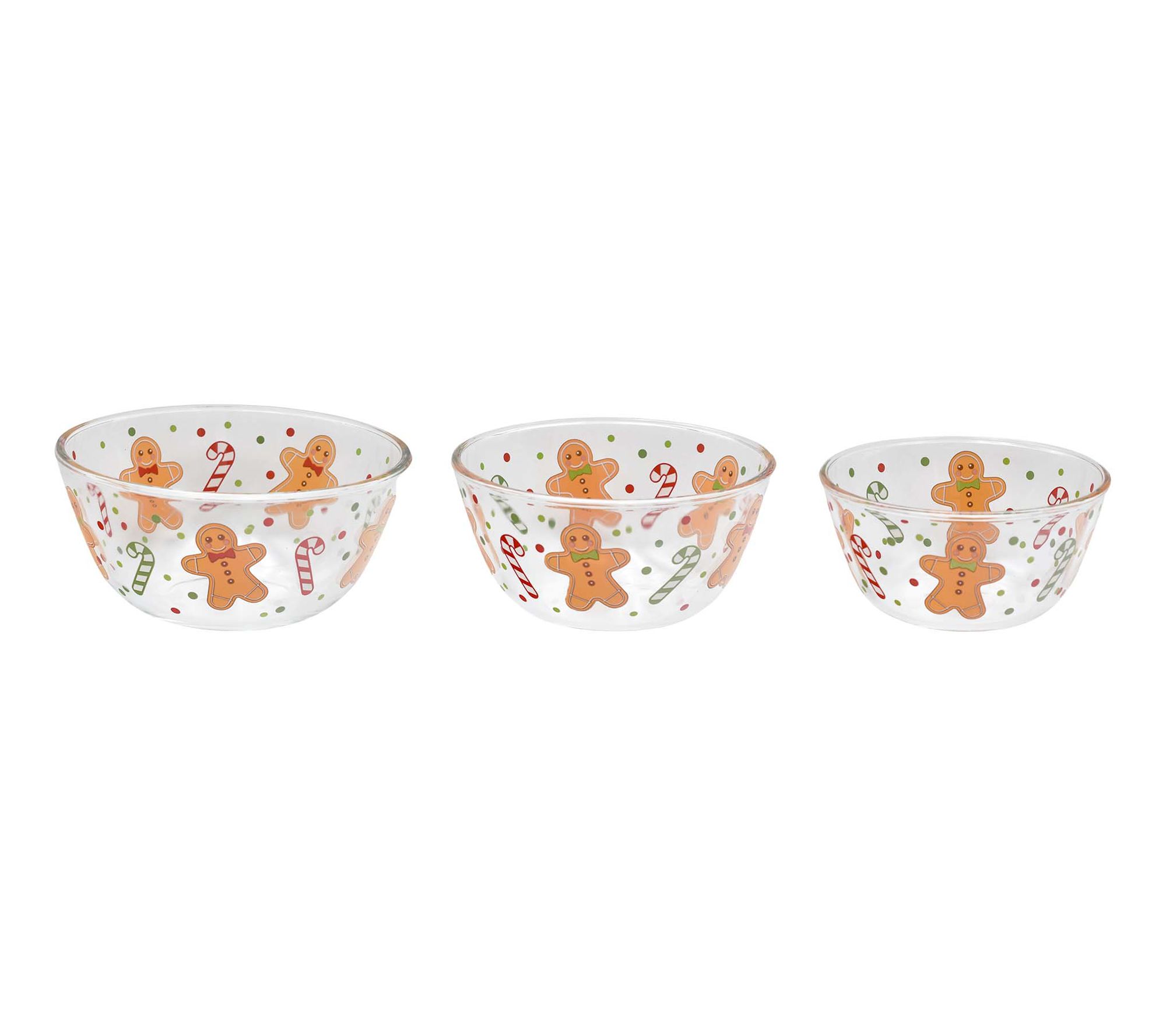 "As Is" Temp-tations Seasonal Set of 3 Glass Bowls