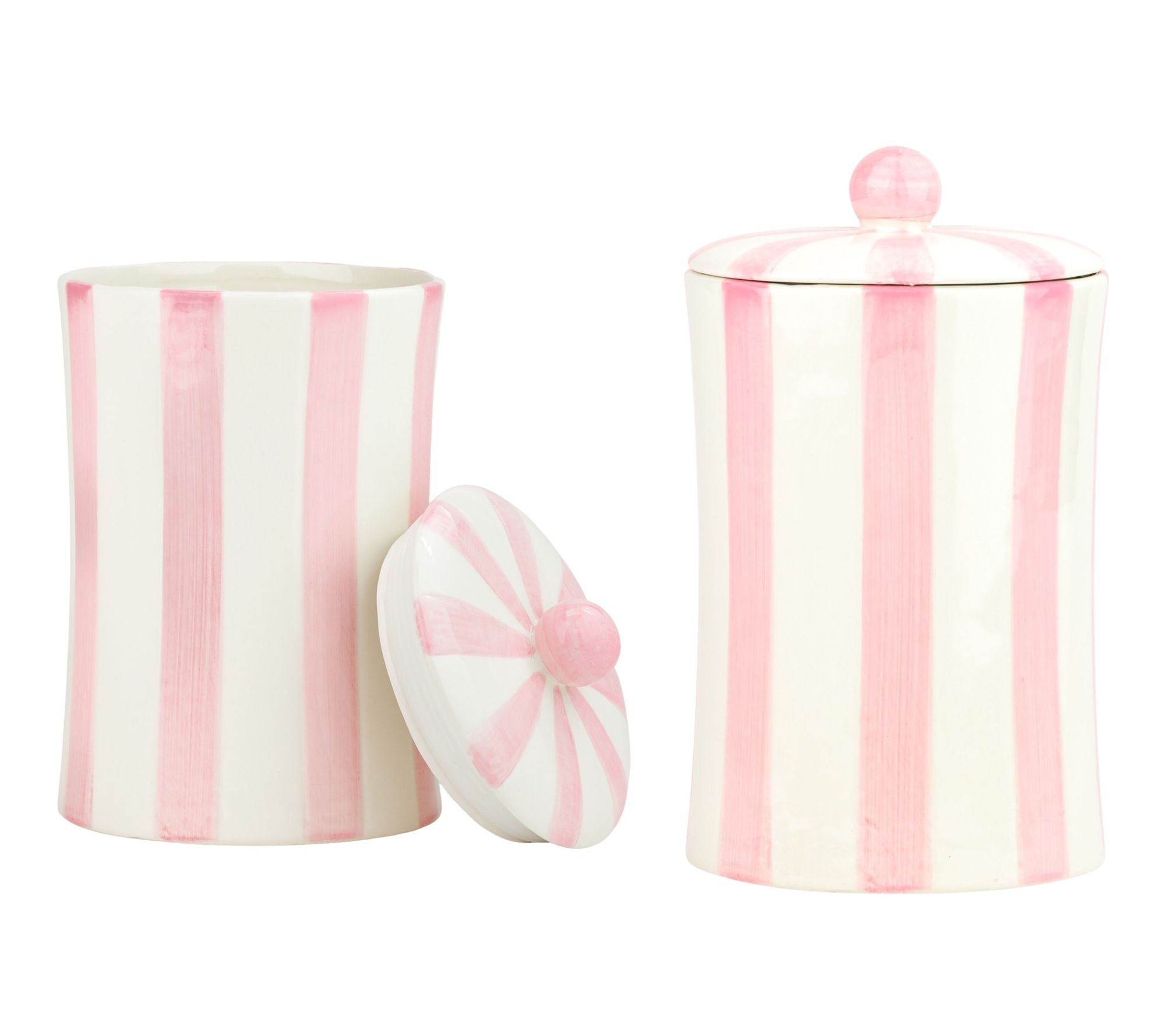 10 Strawberry S treet Set of 2 Patisserie Stri pe Canisters