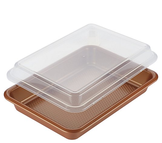 Ayesha Curry Bakeware 9" x 13" Covered Cake Pan- Copper