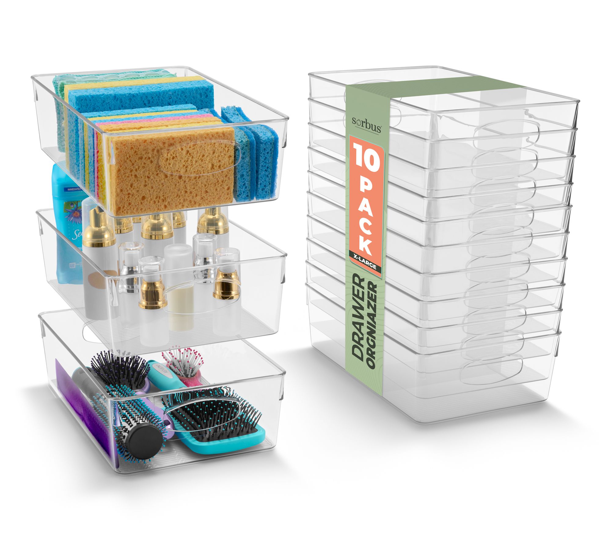Sorbus X-Large Clear Storage Containers with Handle