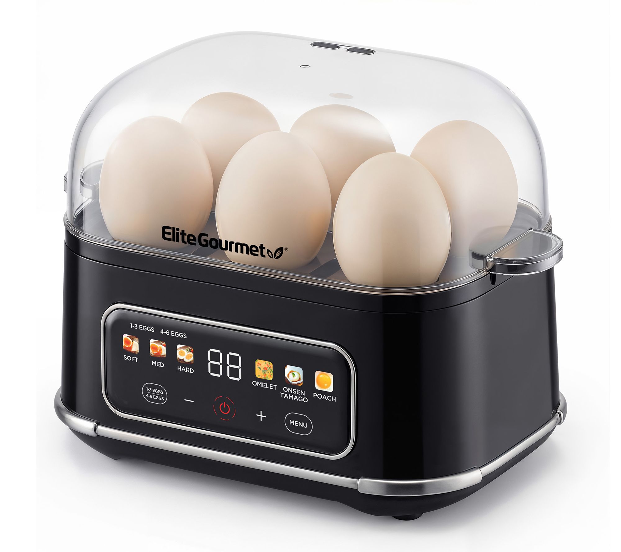 Elite Gourmet 6 Egg Digital Egg Cooker with Onsen Tamago