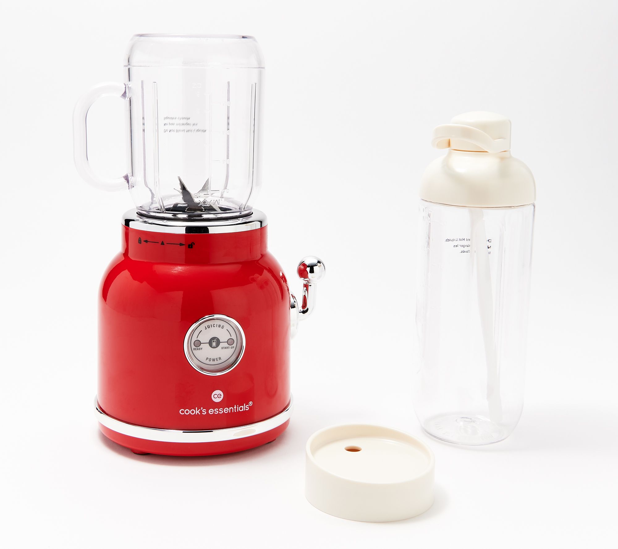 Cook's Essentials Retro Personal Blender w/ Jar & To Go Bottle 