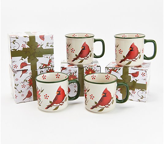 Temp-tations Seasonal Set of (4) 16-oz Mugs with Gift Boxes