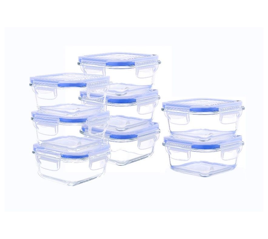 18 Piece Set Glass Food Storage Containers with Lids Glass Meal Prep  Containers