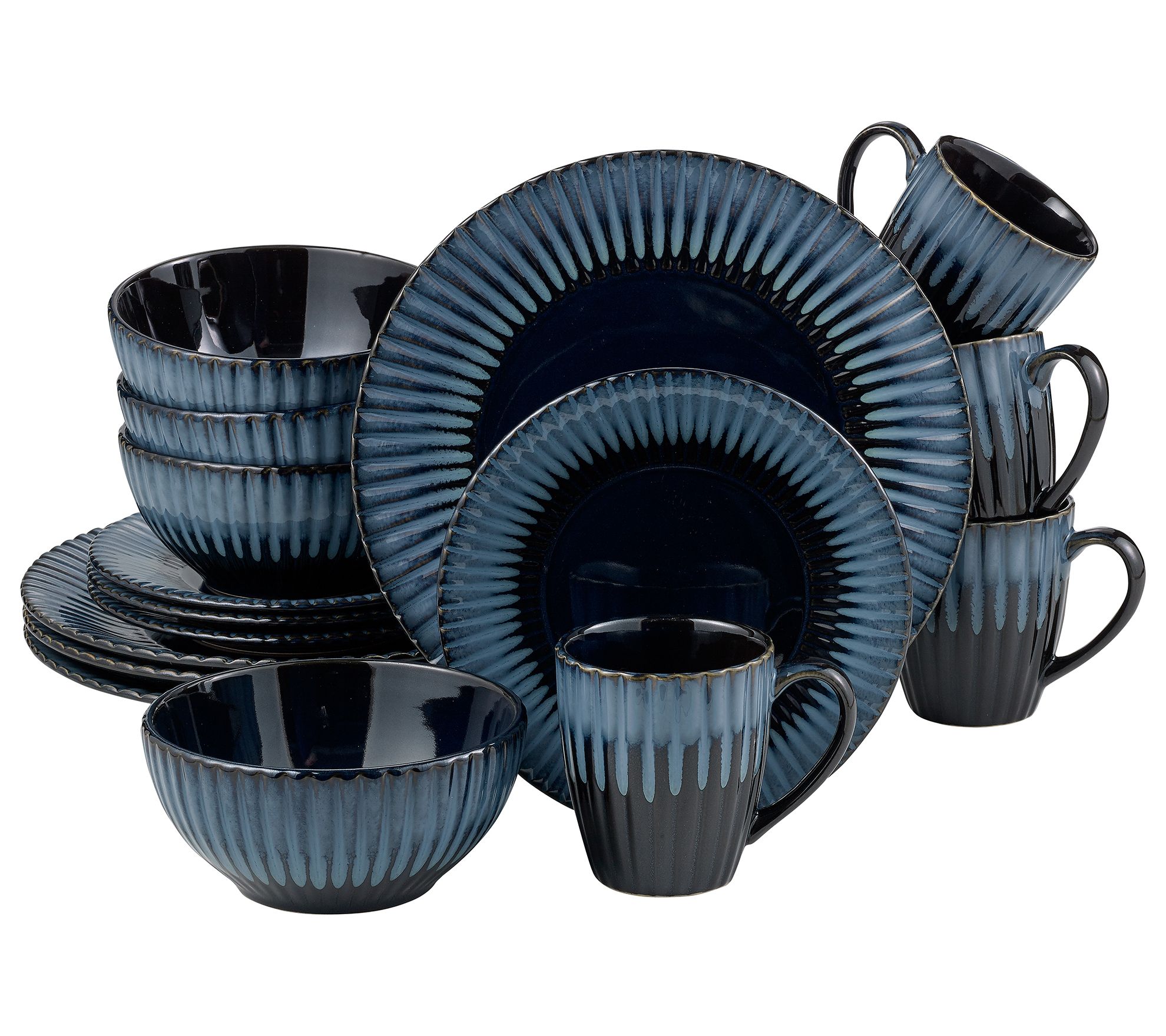 Over & Back Cashel 16-Piece Reactive Dinnerware Set