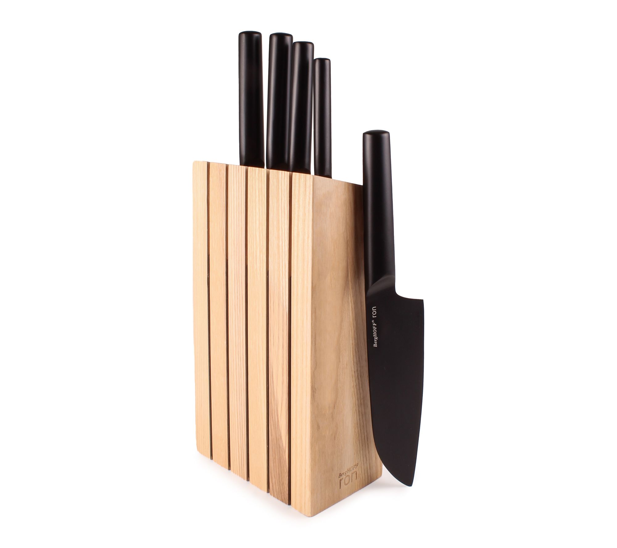 BergHOFF Ron 6-Piece Black Knife Block Set
