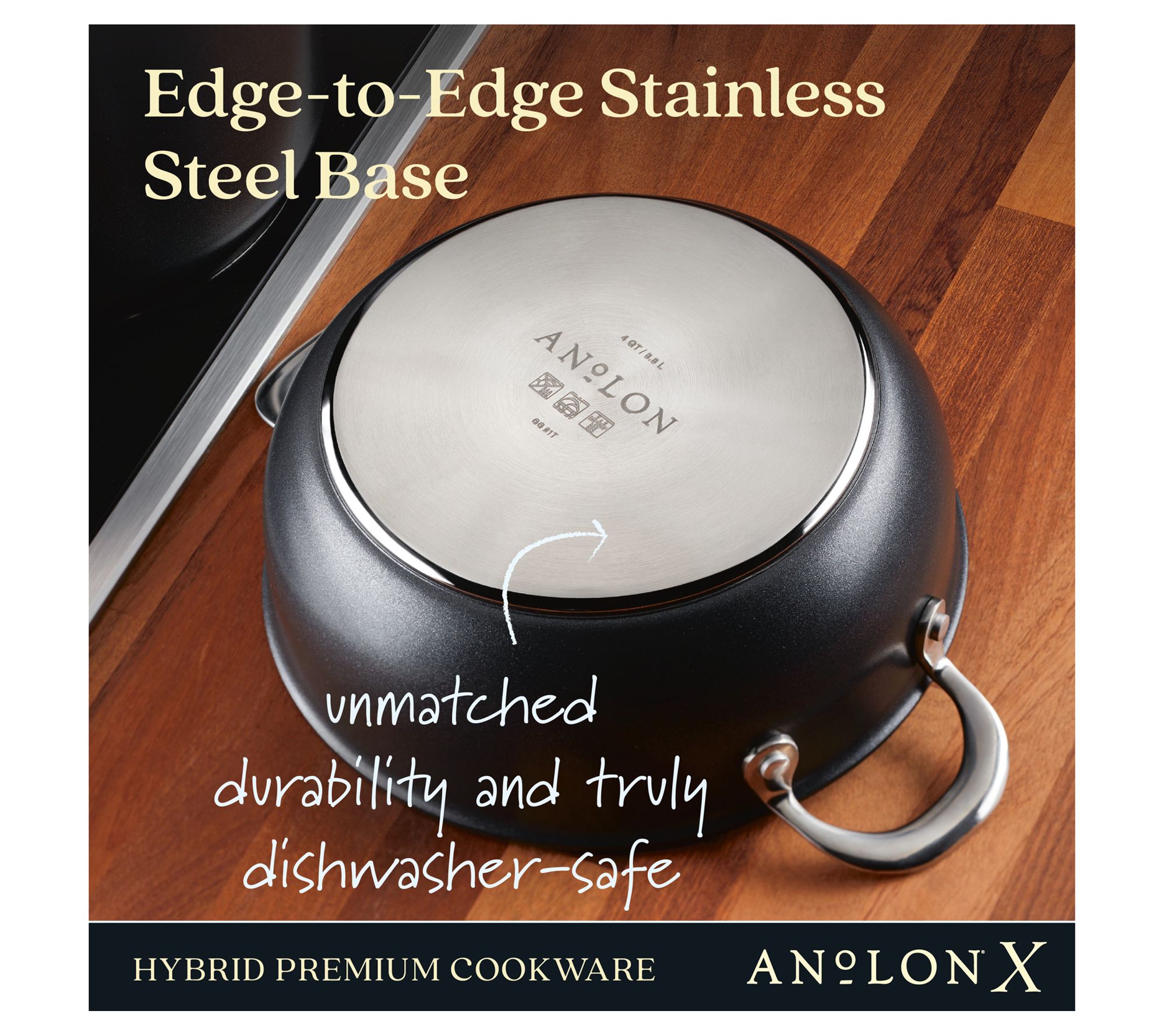 Anolon x Hybrid Nonstick Aluminum Nonstick 4-Qt. Casserole Pan with Lid