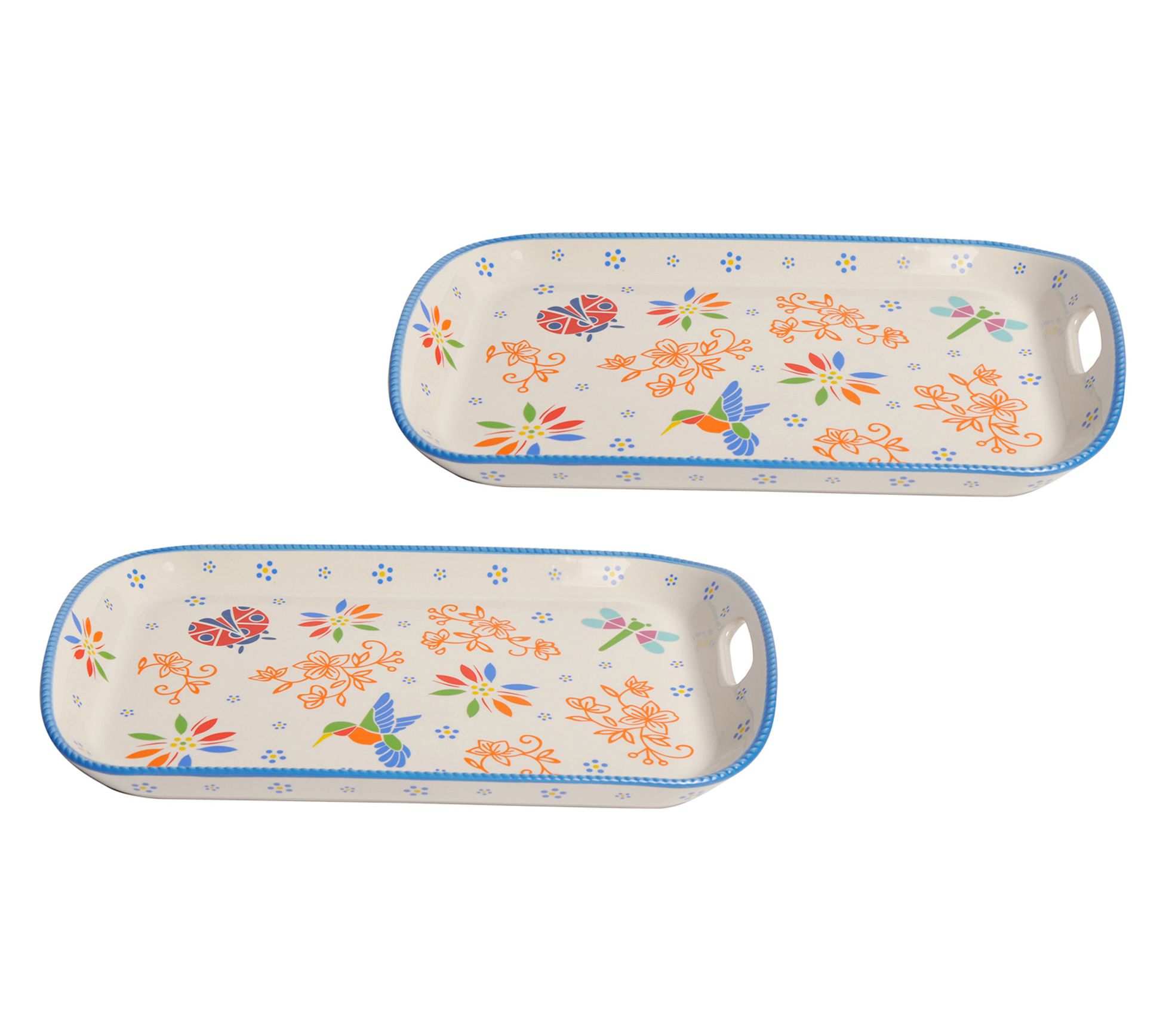 Temp-tations Seasonal Set of (2) 16" Shallow Trays