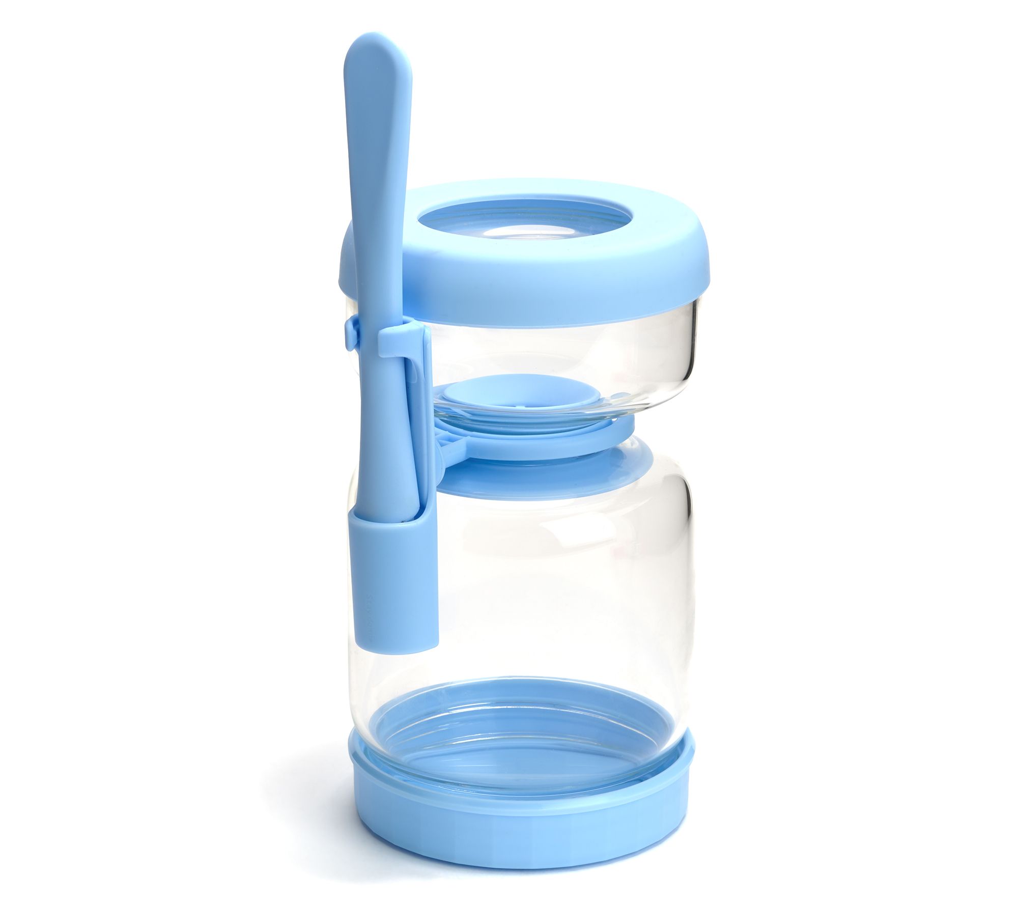 Genicook Hourglass Pickle & Olive Storage Jar With Fork