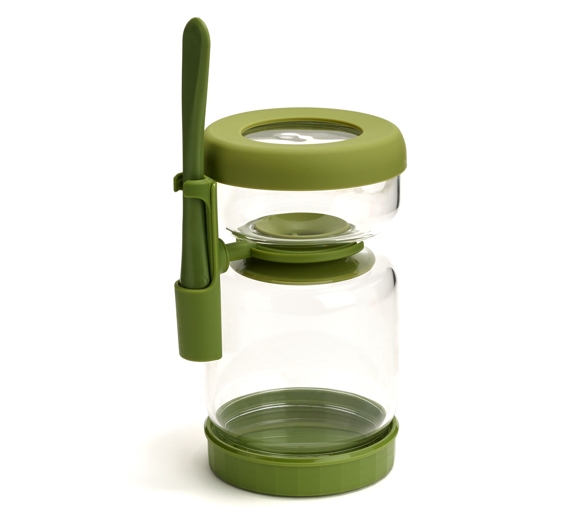 Genicook Hourglass Pickle & Olive Storage Jar With Fork