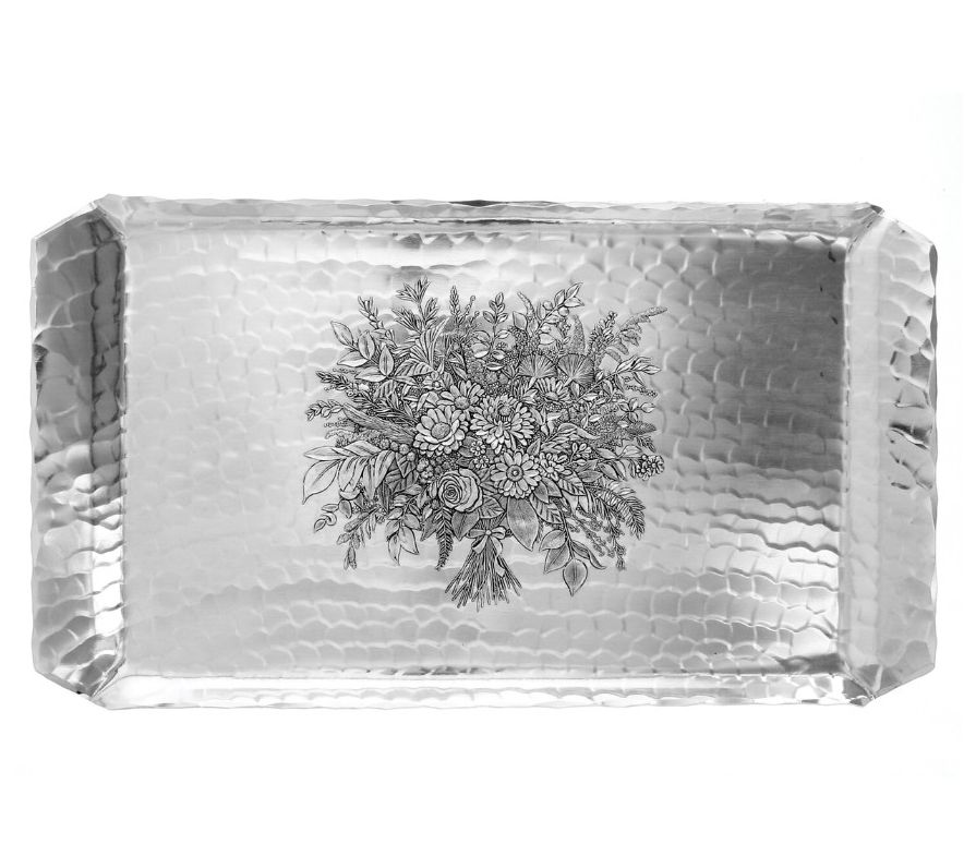 Wendell August Floral Bouquet Design Hostess Tray