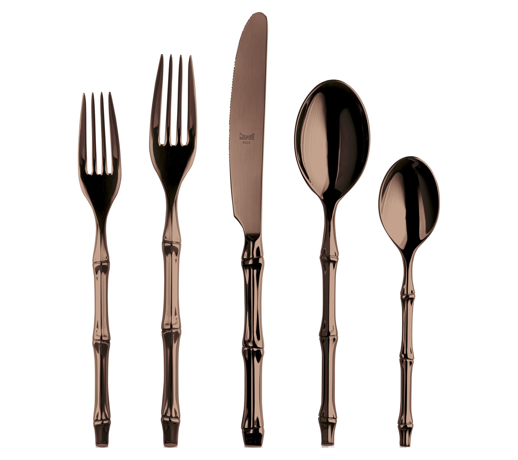 Mepra 20-Piece Bali Flatware Set- Bronze
