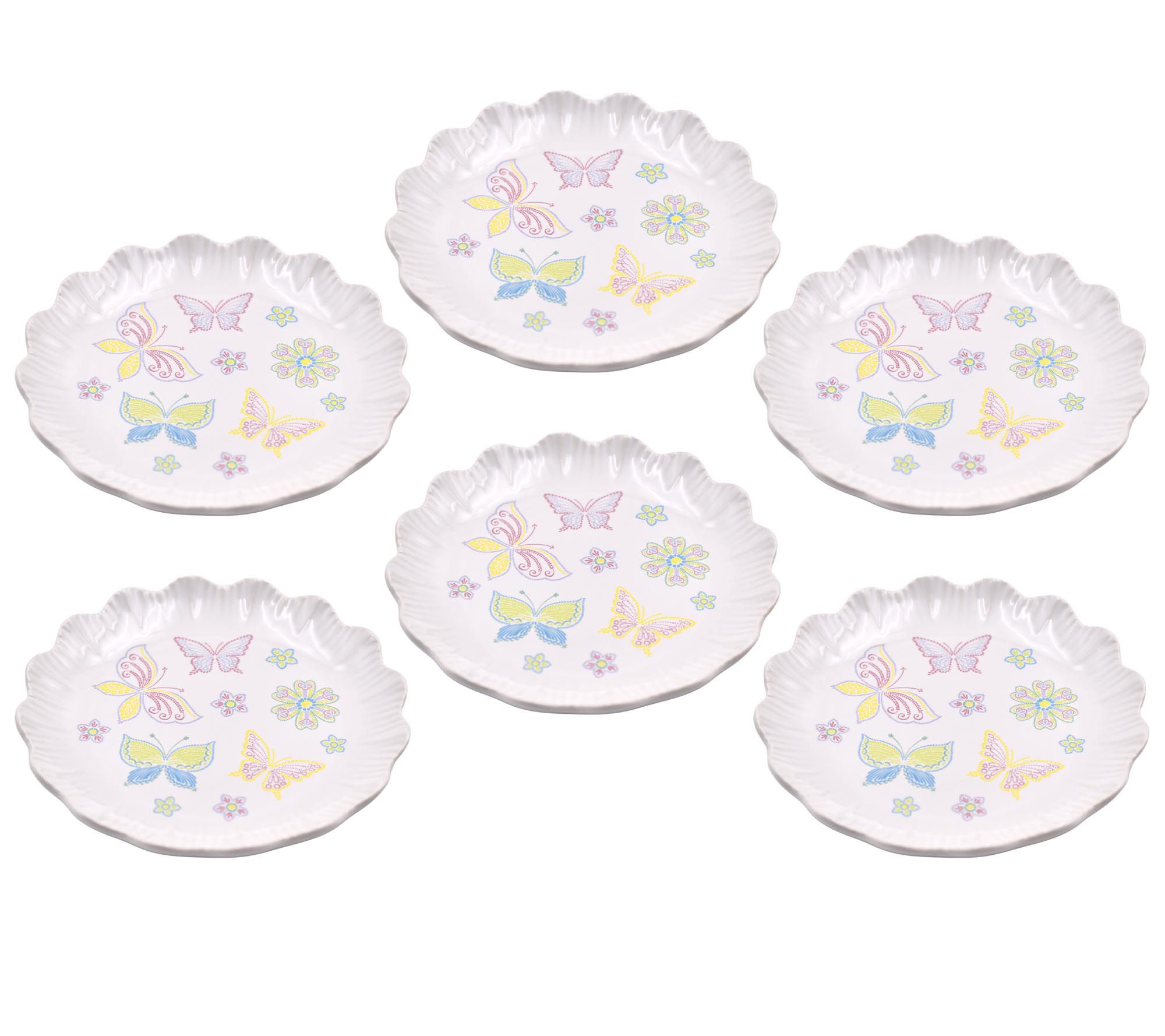 "As Is" Temp-tations Seasonal Set of (6) 7" Fluted Plates