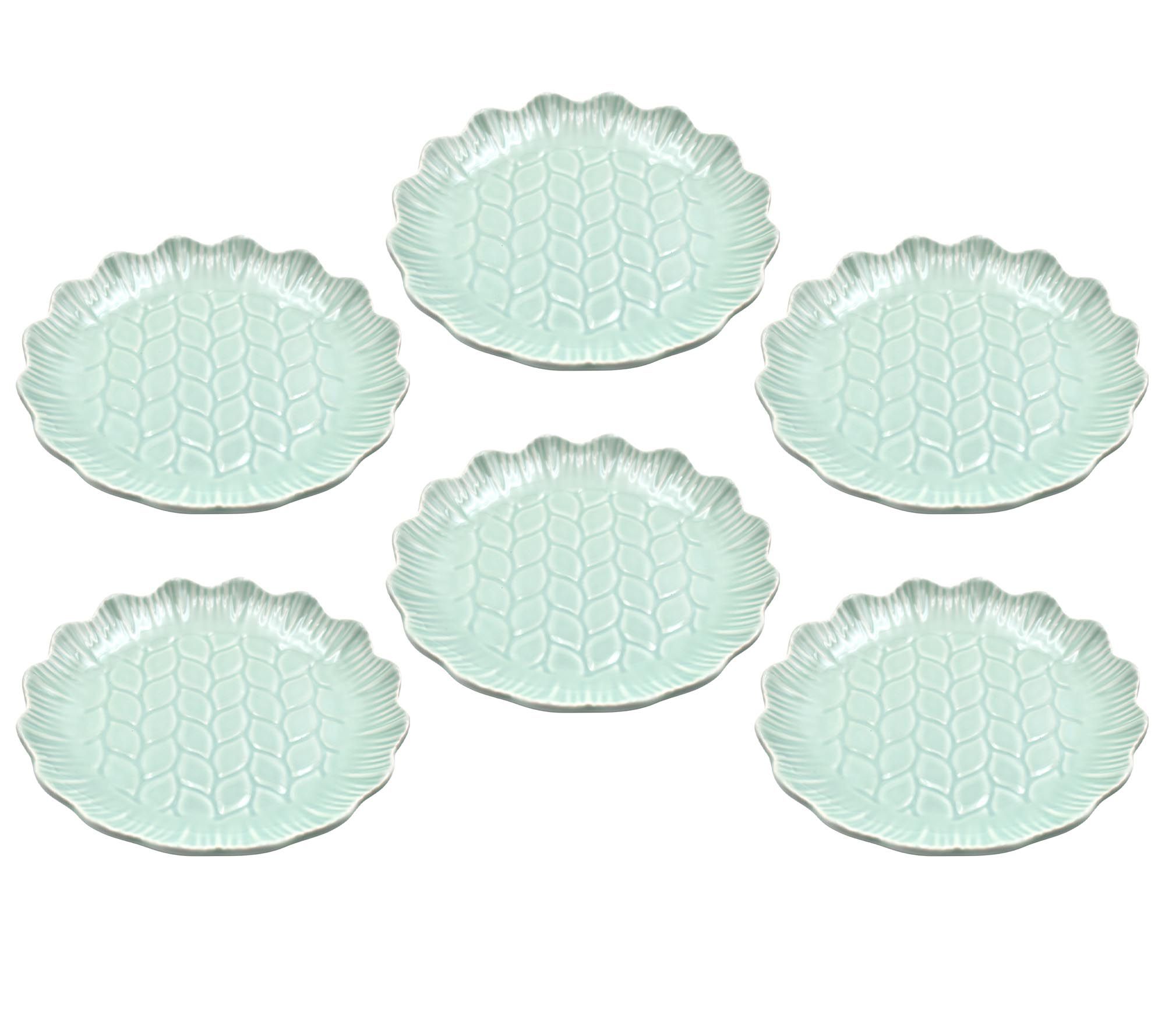 "As Is" Temp-tations Seasonal Set of (6) 7" Fluted Plates