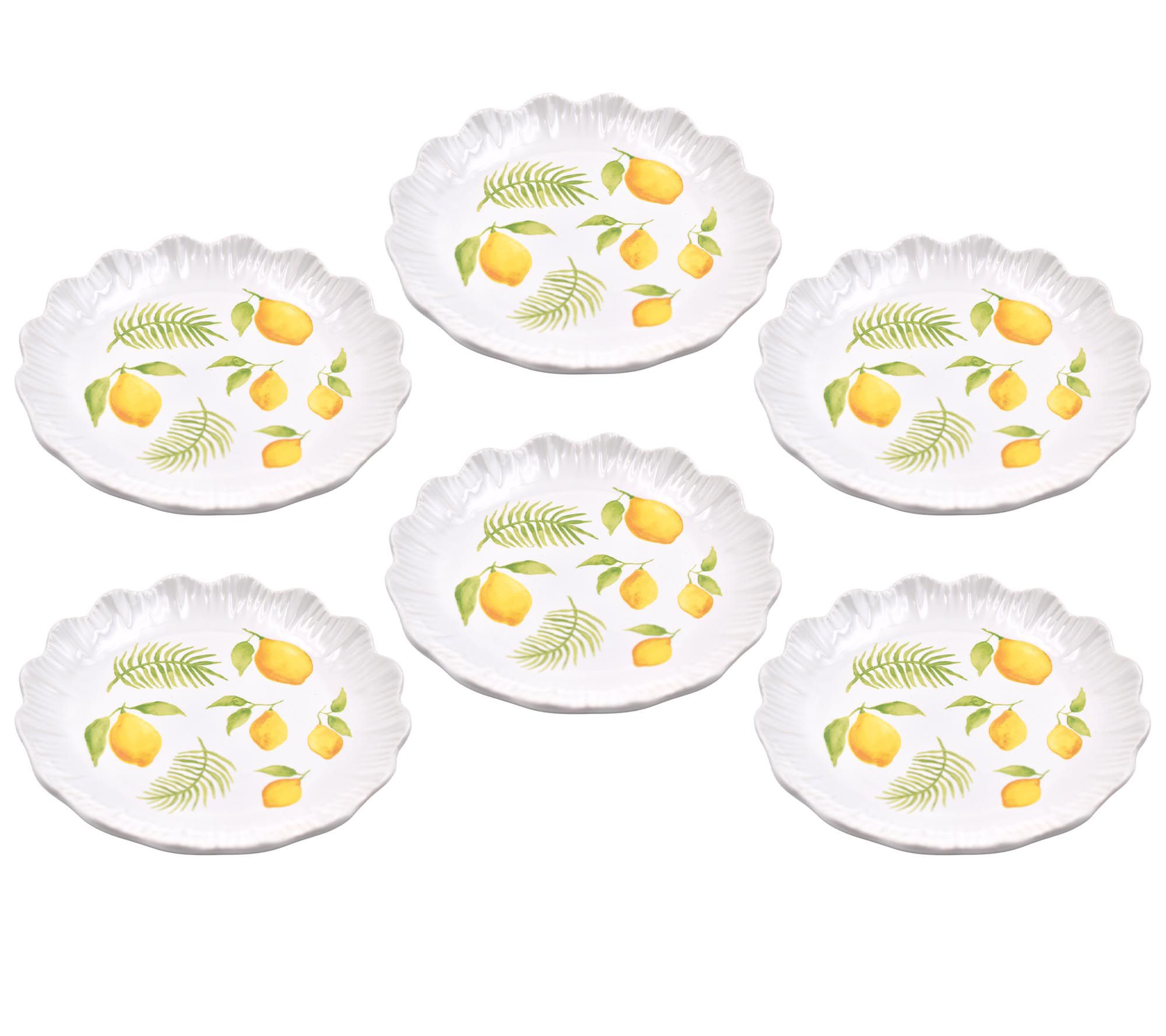 "As Is" Temp-tations Seasonal Set of (6) 7" Fluted Plates