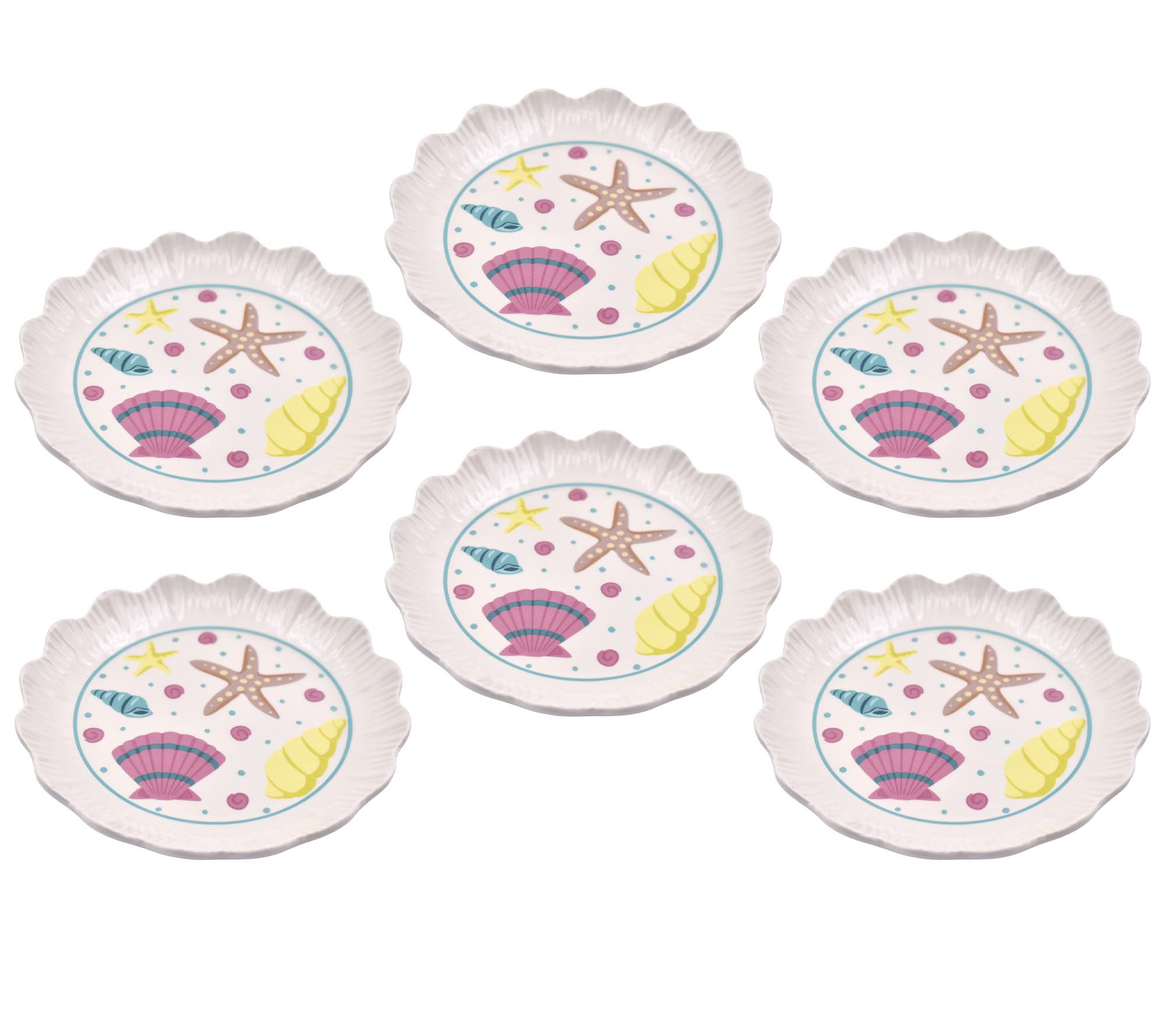 "As Is" Temp-tations Seasonal Set of (6) 7" Fluted Plates