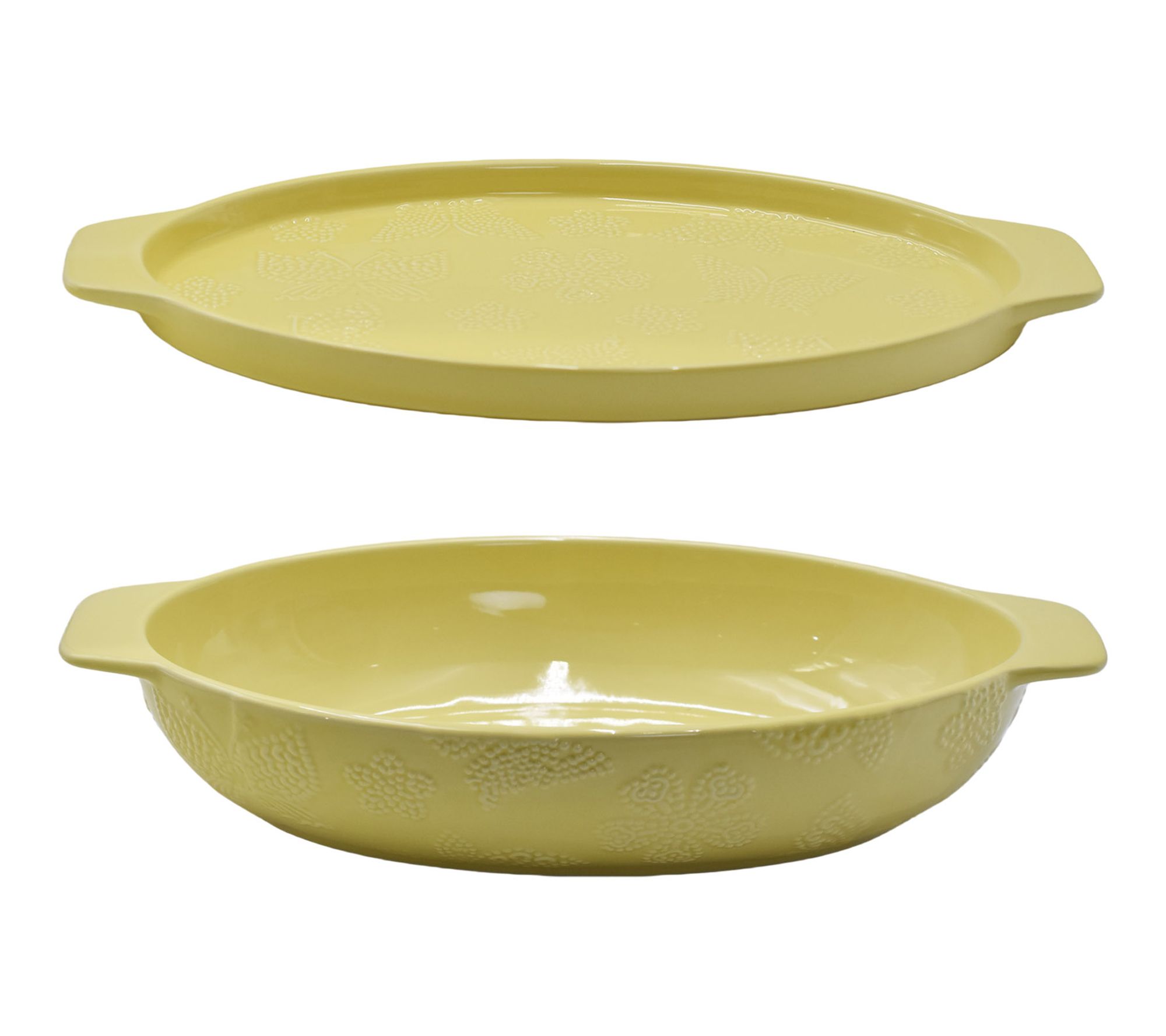 Temp-tations 3-qt Shallow Casserole Dish with Lid-It