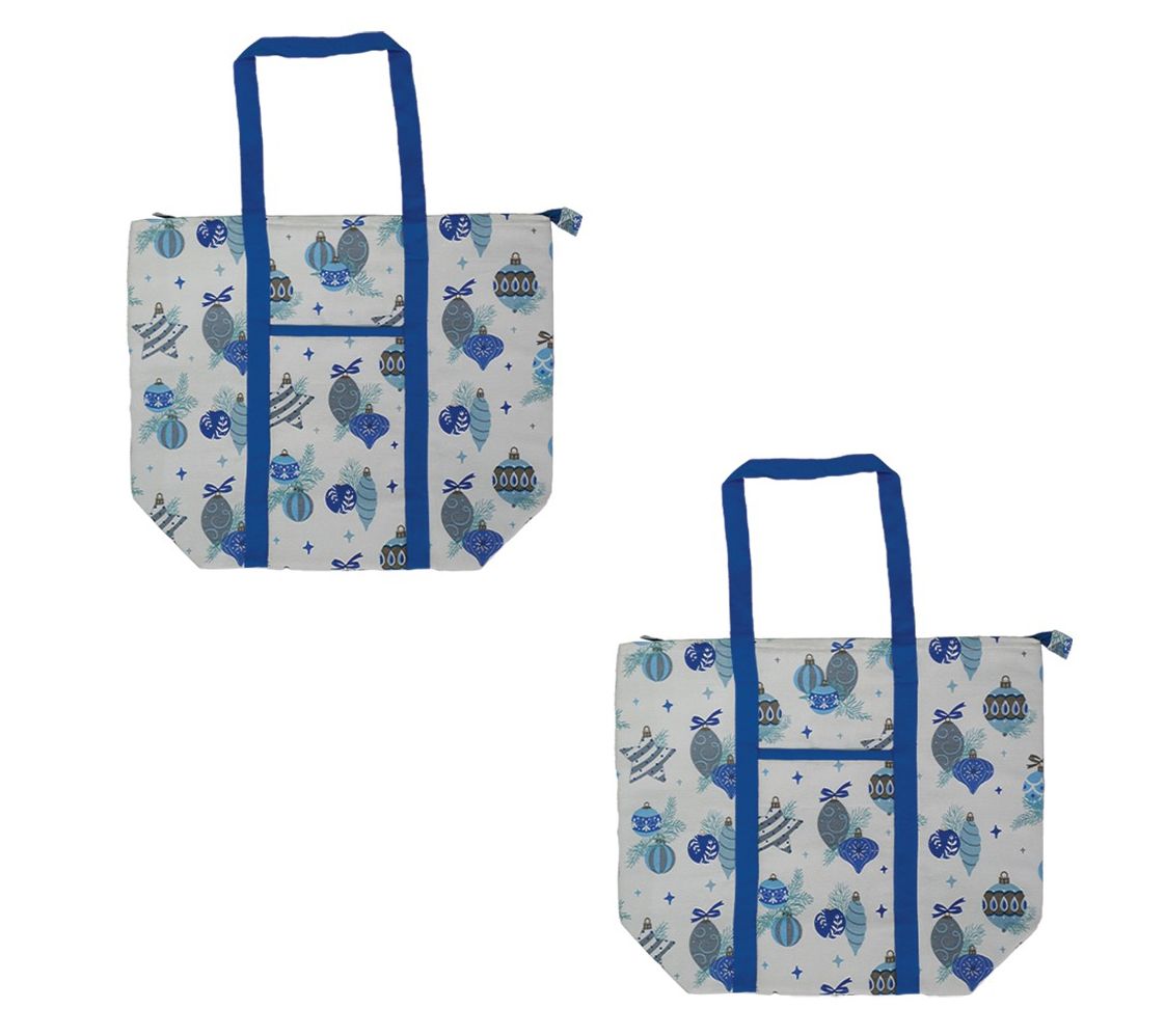 "As Is" Temp-tations Seasonal Set of 2 Printed Tote Bags