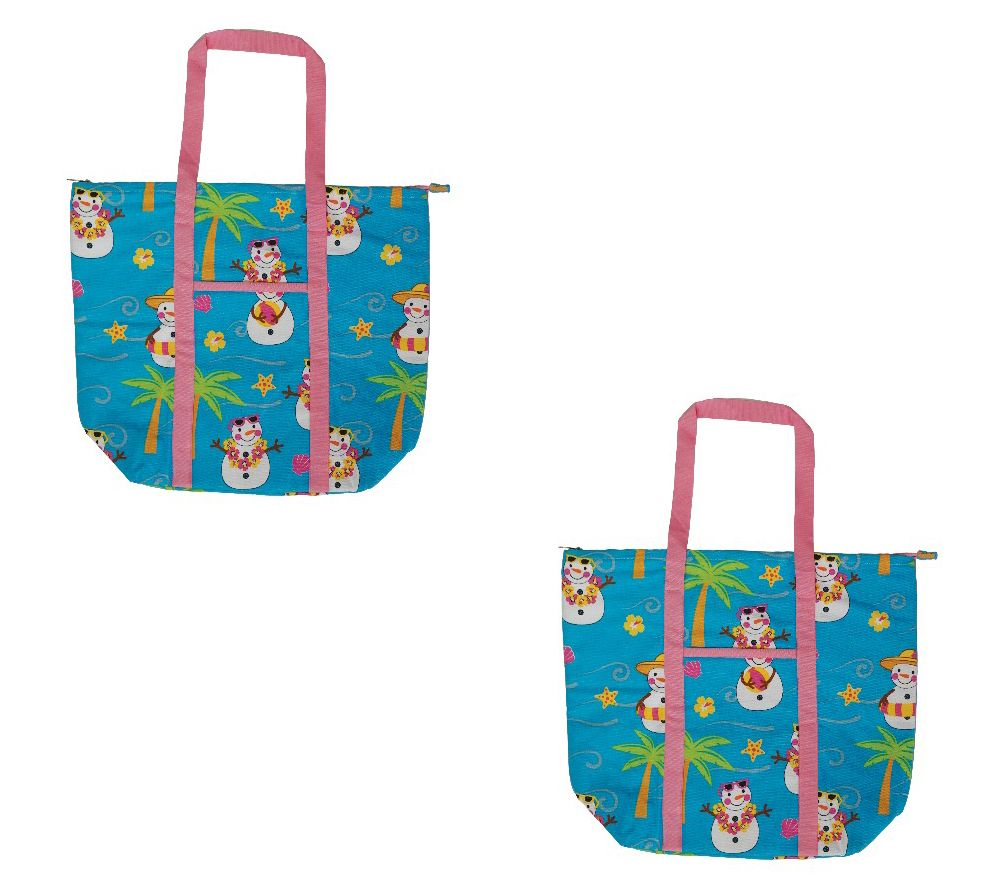 "As Is" Temp-tations Seasonal Set of 2 Printed Tote Bags