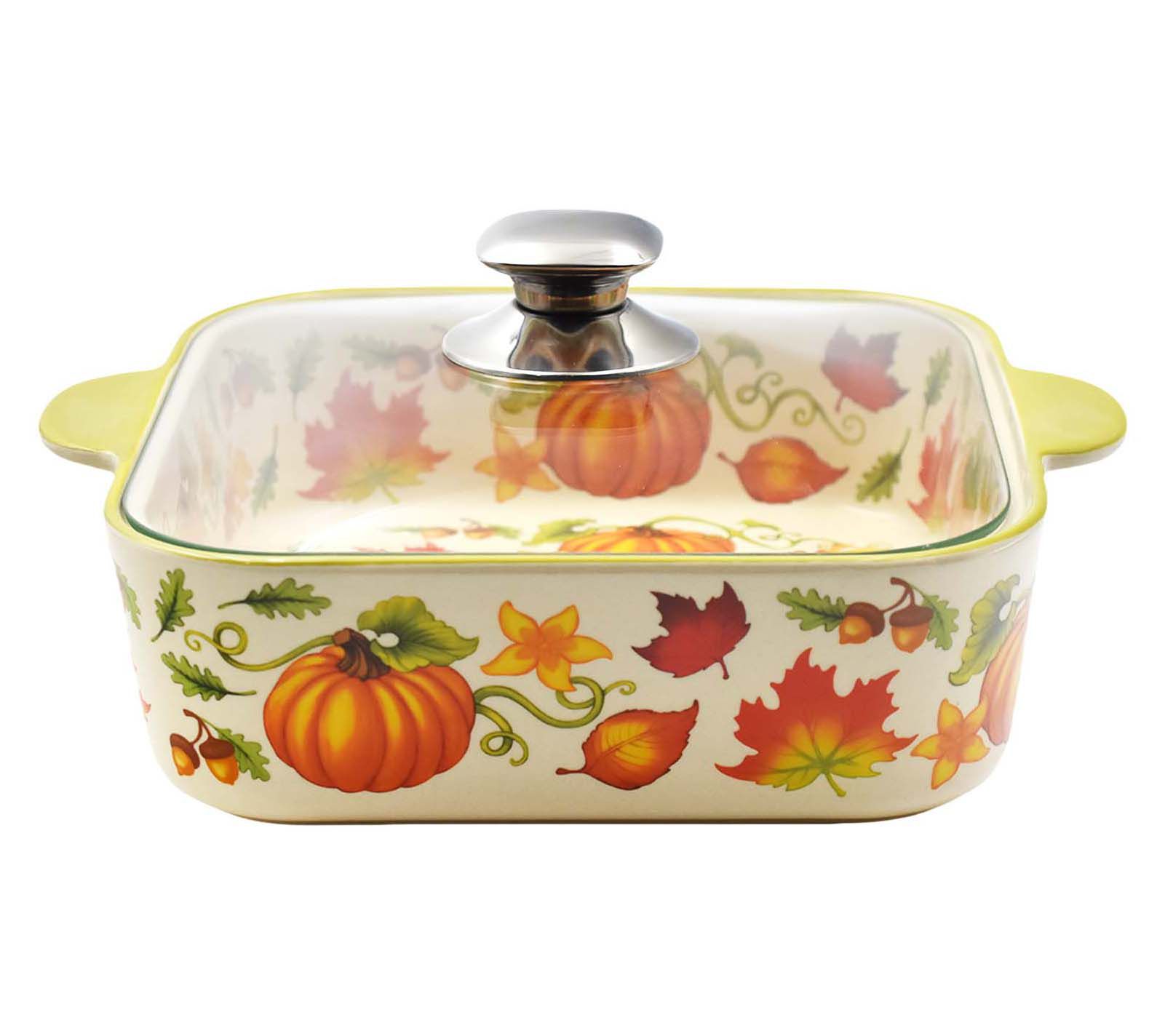 "As Is" Temp-tations Seasonal 2.5-qt Soft Sq. Baker w/Cook&Look Lid