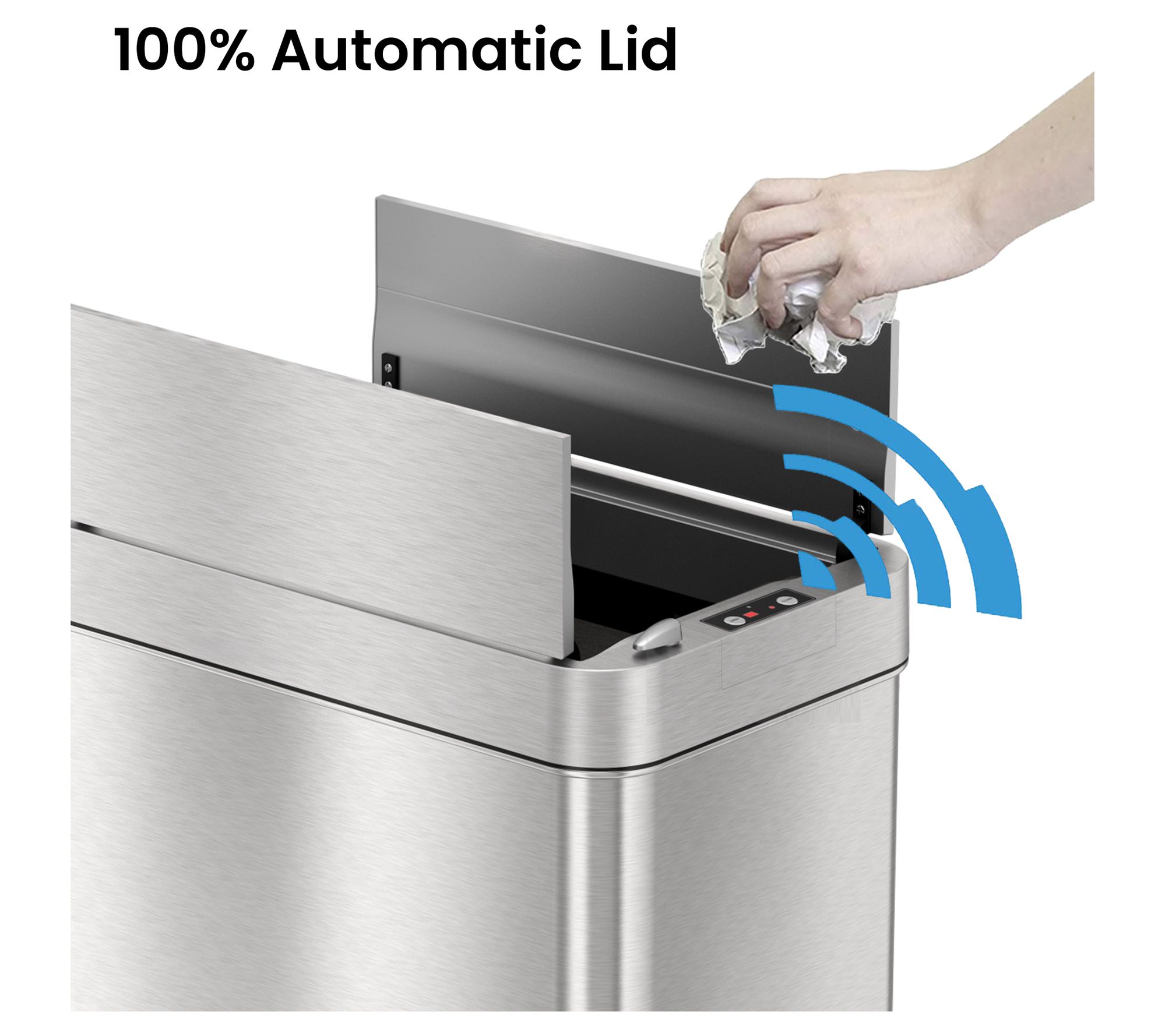iTouchless 13 Gal Stainless Steel WingsOpen Sensor Trash Can