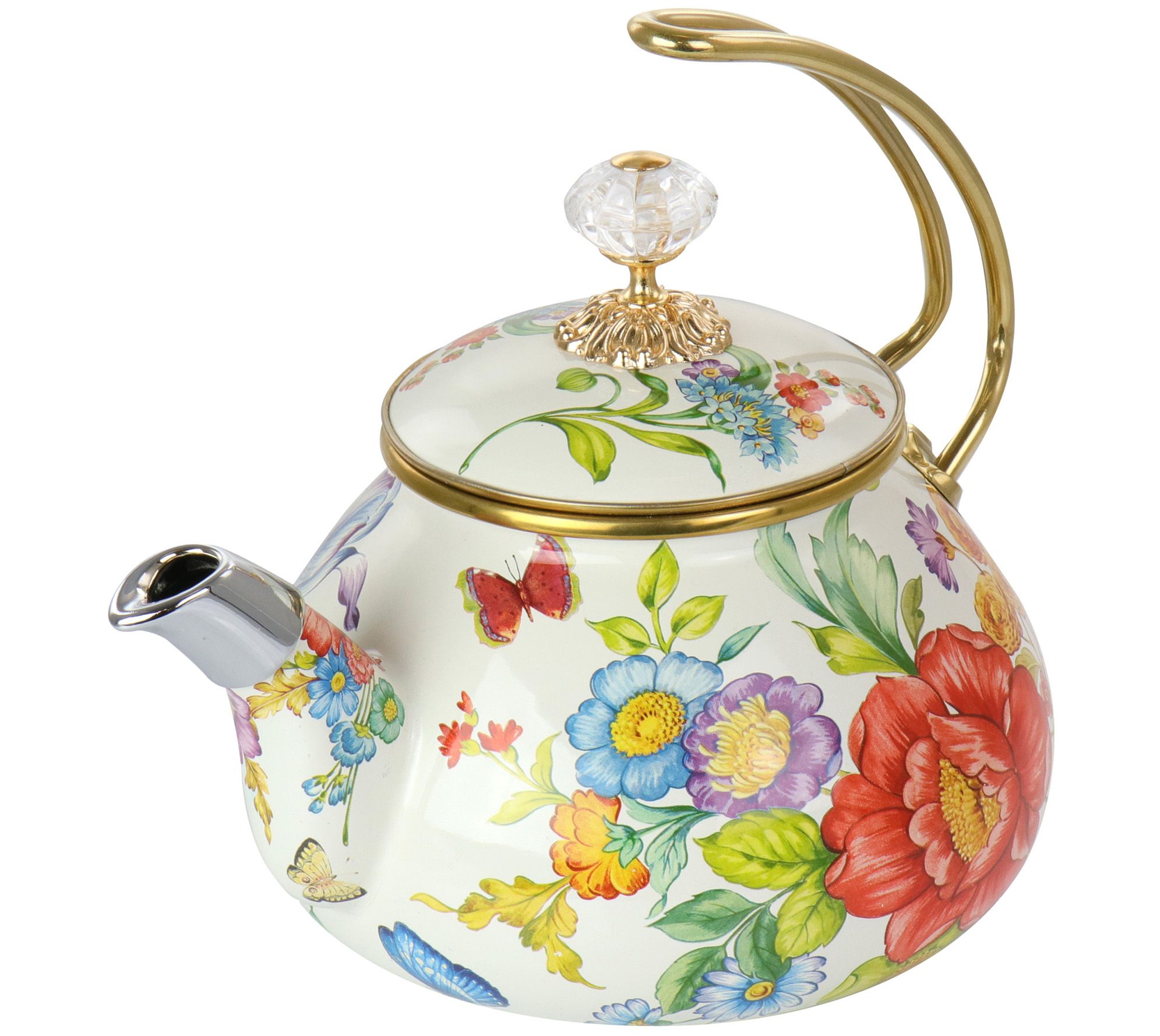 Gibson Home Ankara Enamel on Steel Tea Kettle
