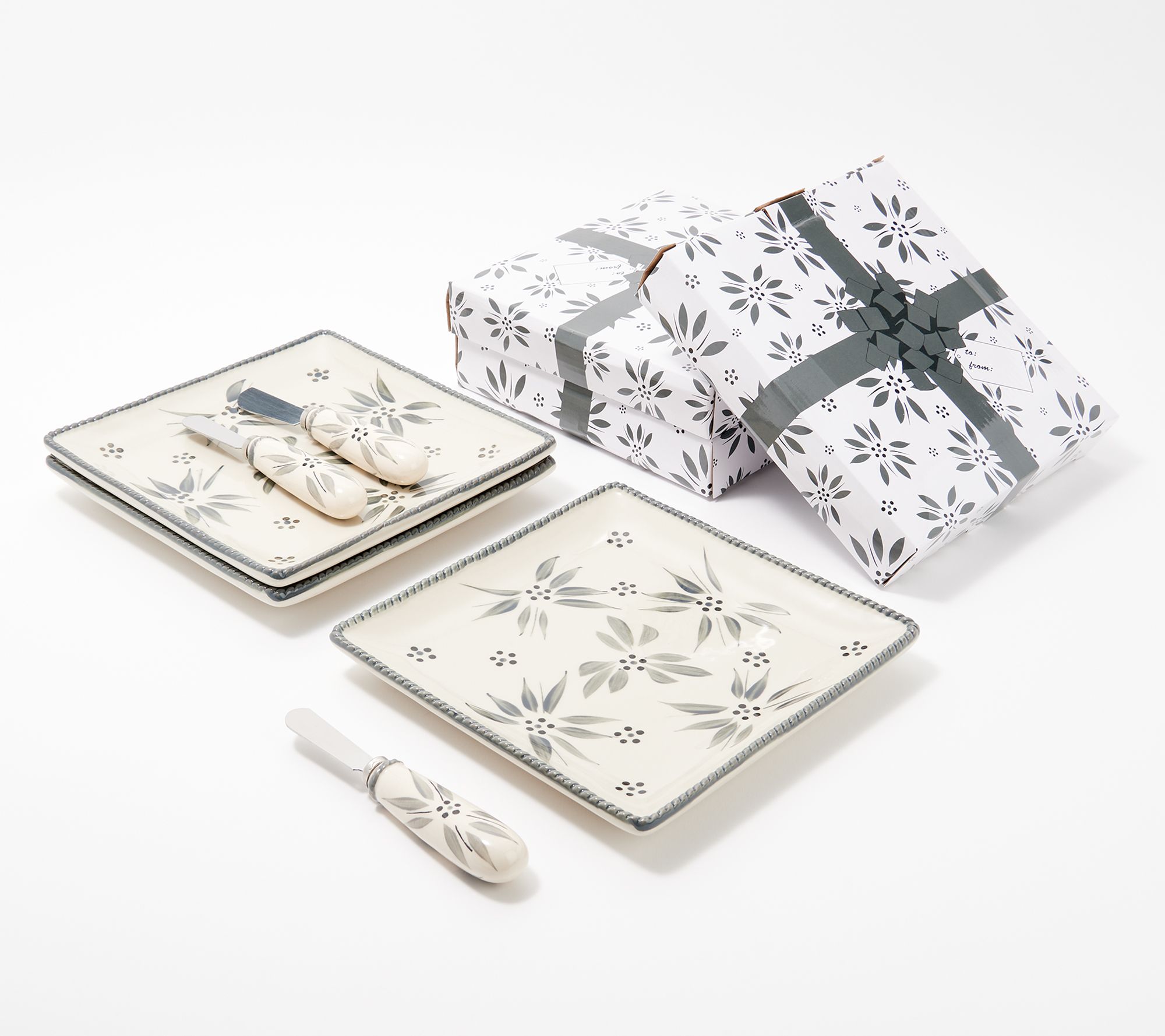 Temp-tations Old World S/3 Charcuterie Plates with Spreaders