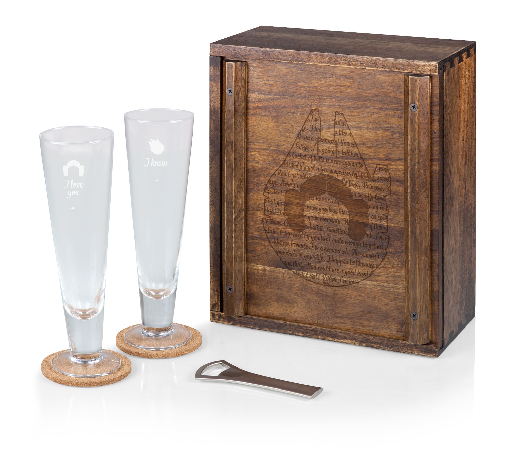 Legacy Star Wars Han and Leia Beverage Glass Gift Set