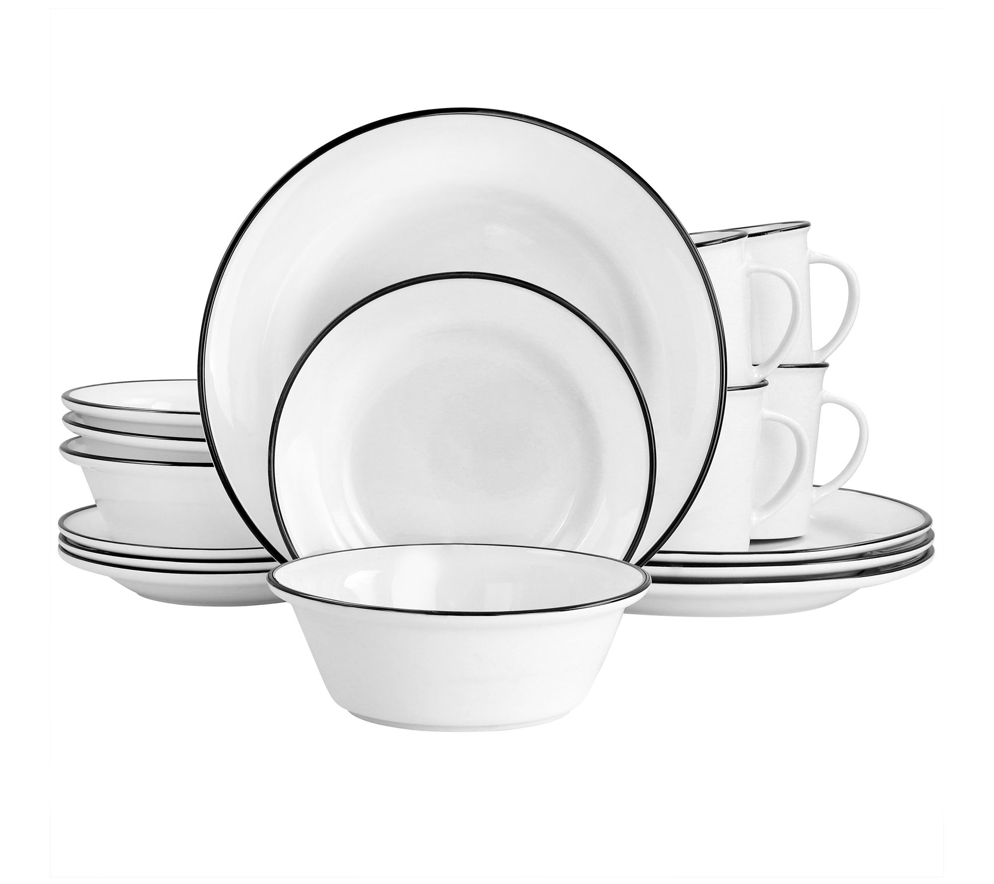 Martha Stewart 16-Piece Rimmed Fine Ceramic Din nerware Set